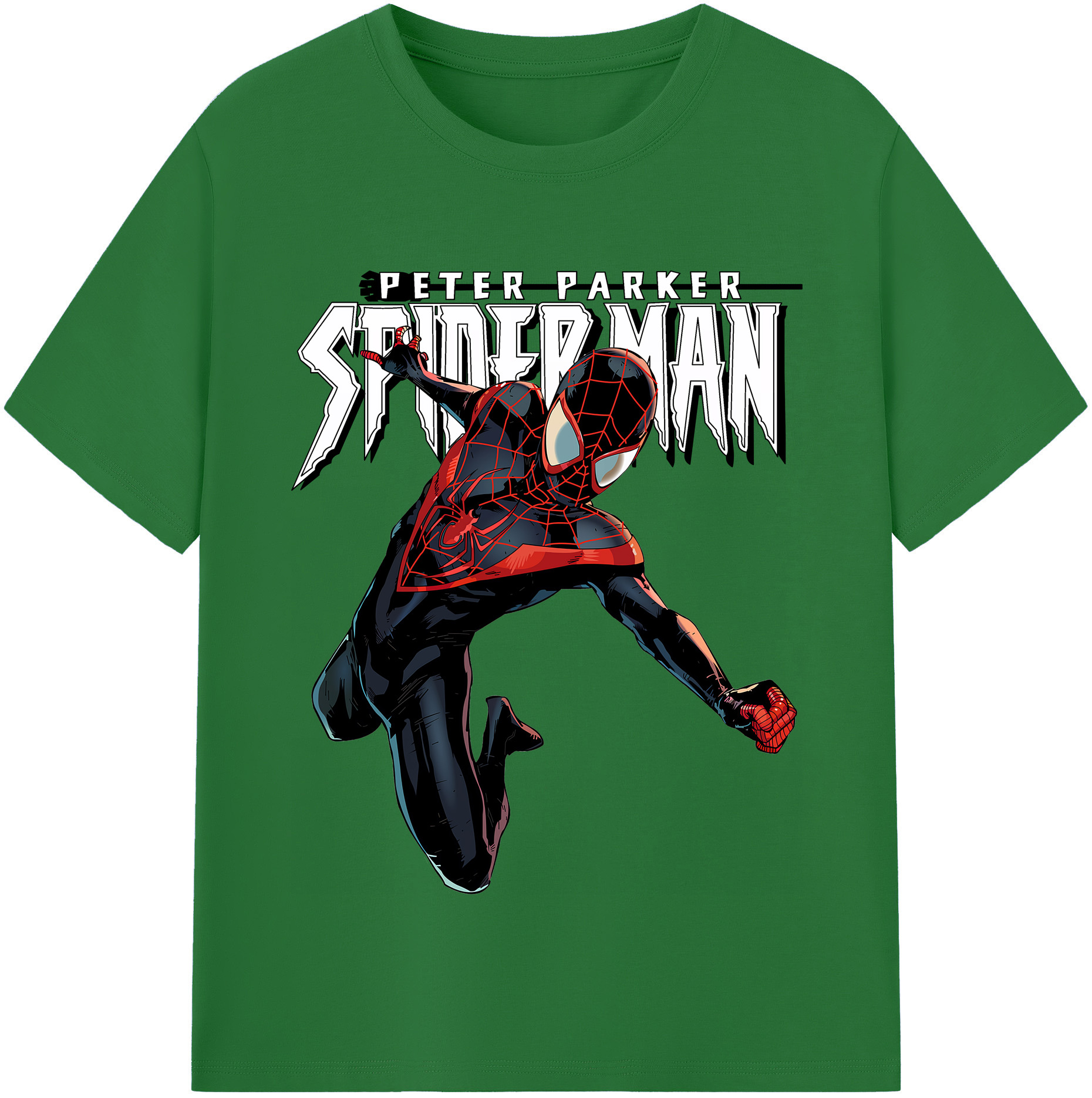 （画像用） Spider Man スパイダーマン 綿100％半袖Tシャツ（フロントプリント）