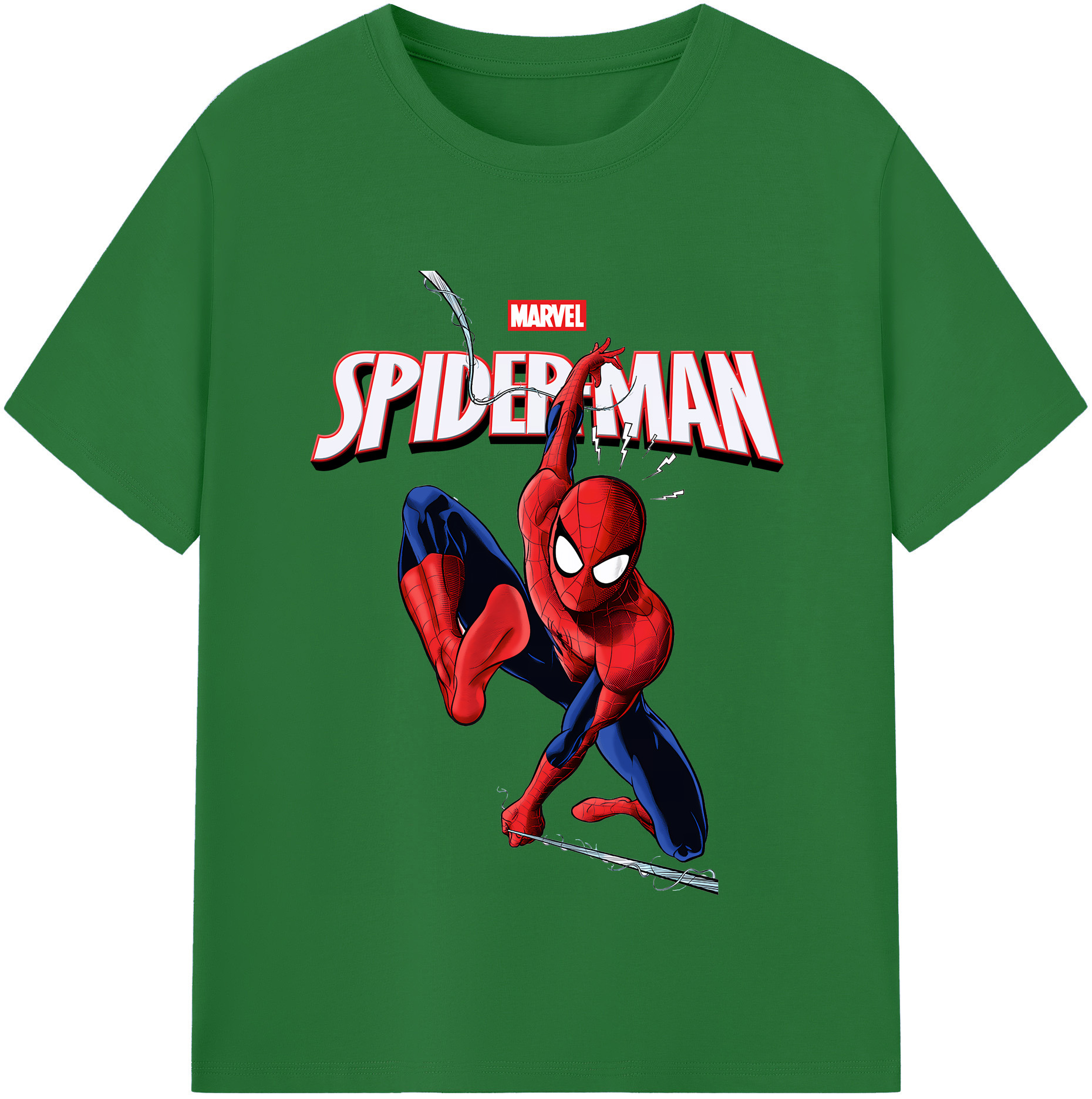 （画像用） Spider Man スパイダーマン 綿100％半袖Tシャツ（フロントプリント）