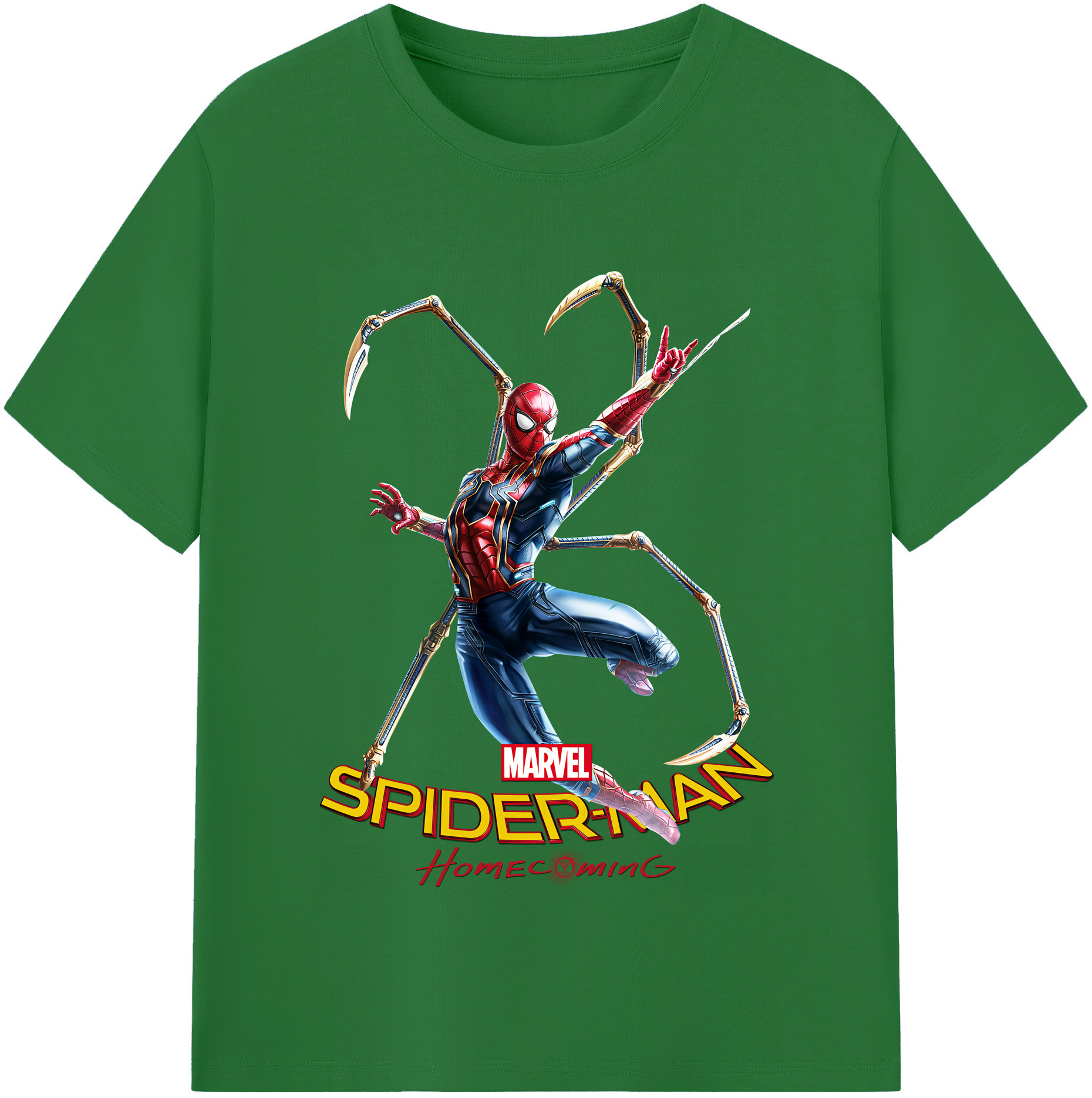 （画像用） Spider Man スパイダーマン 綿100％半袖Tシャツ（フロントプリント）