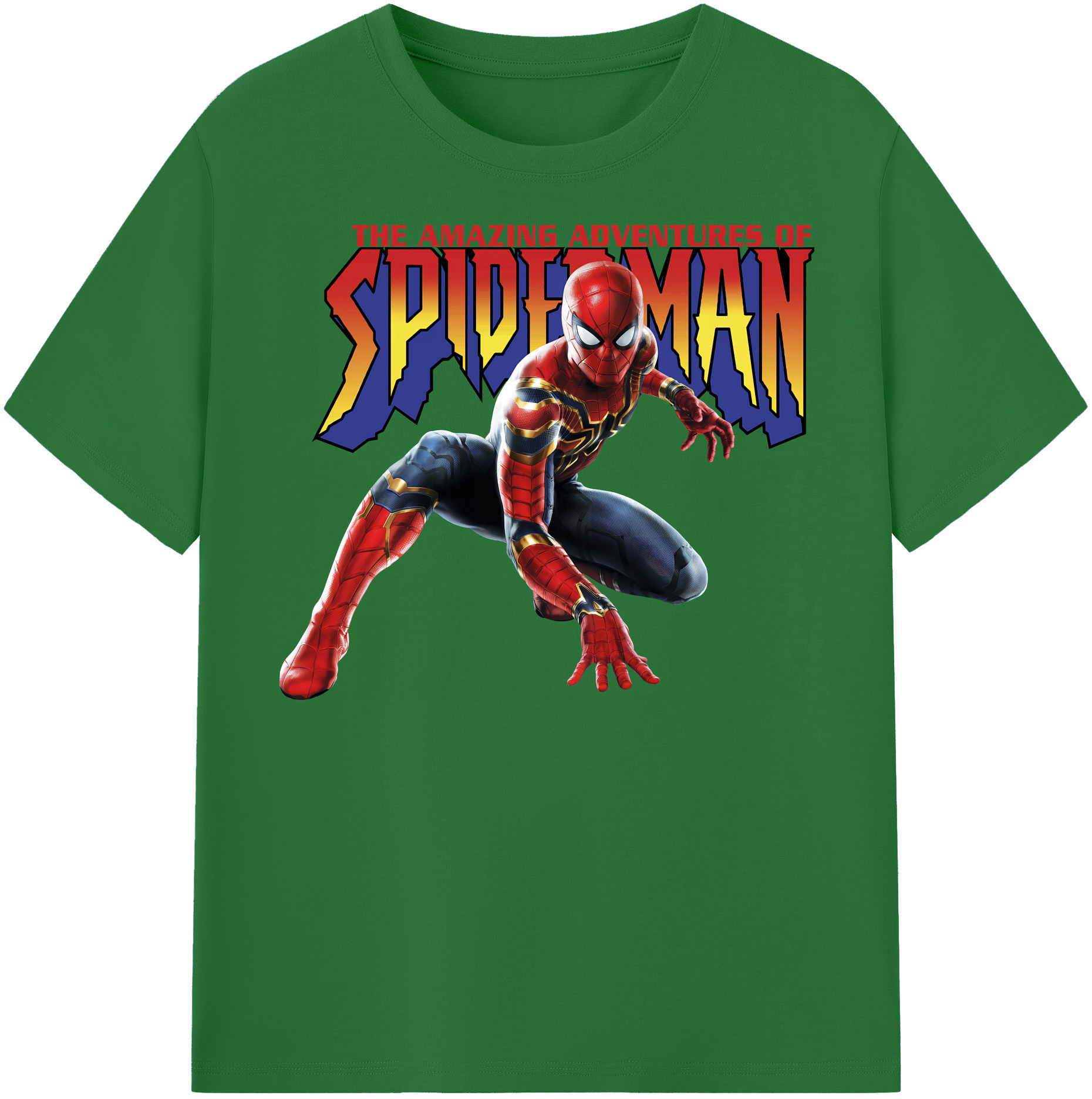 Spider Man スパイダーマン 綿100％半袖Tシャツ（フロントプリント）