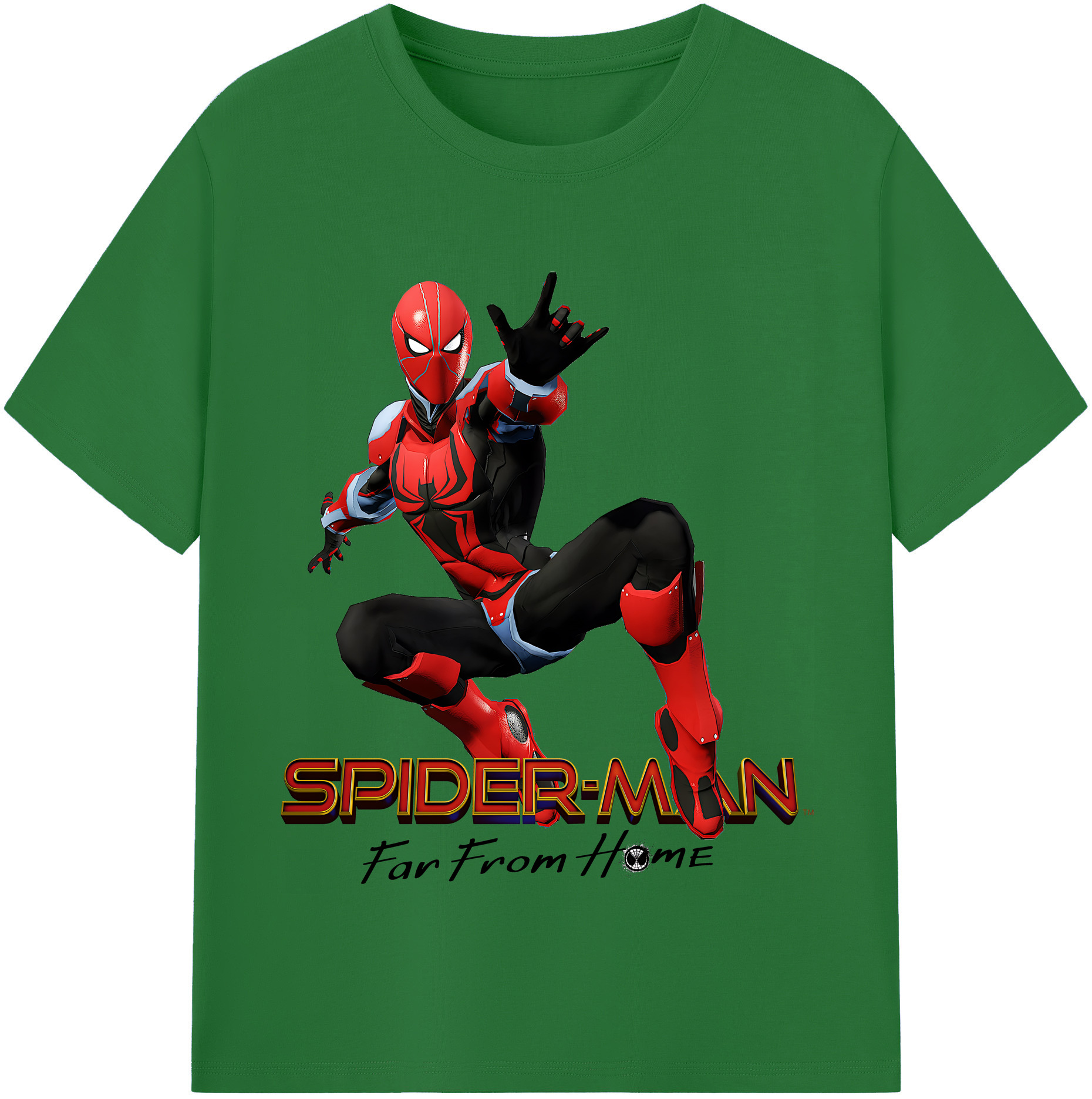 （画像用） Spider Man スパイダーマン 綿100％半袖Tシャツ（フロントプリント）