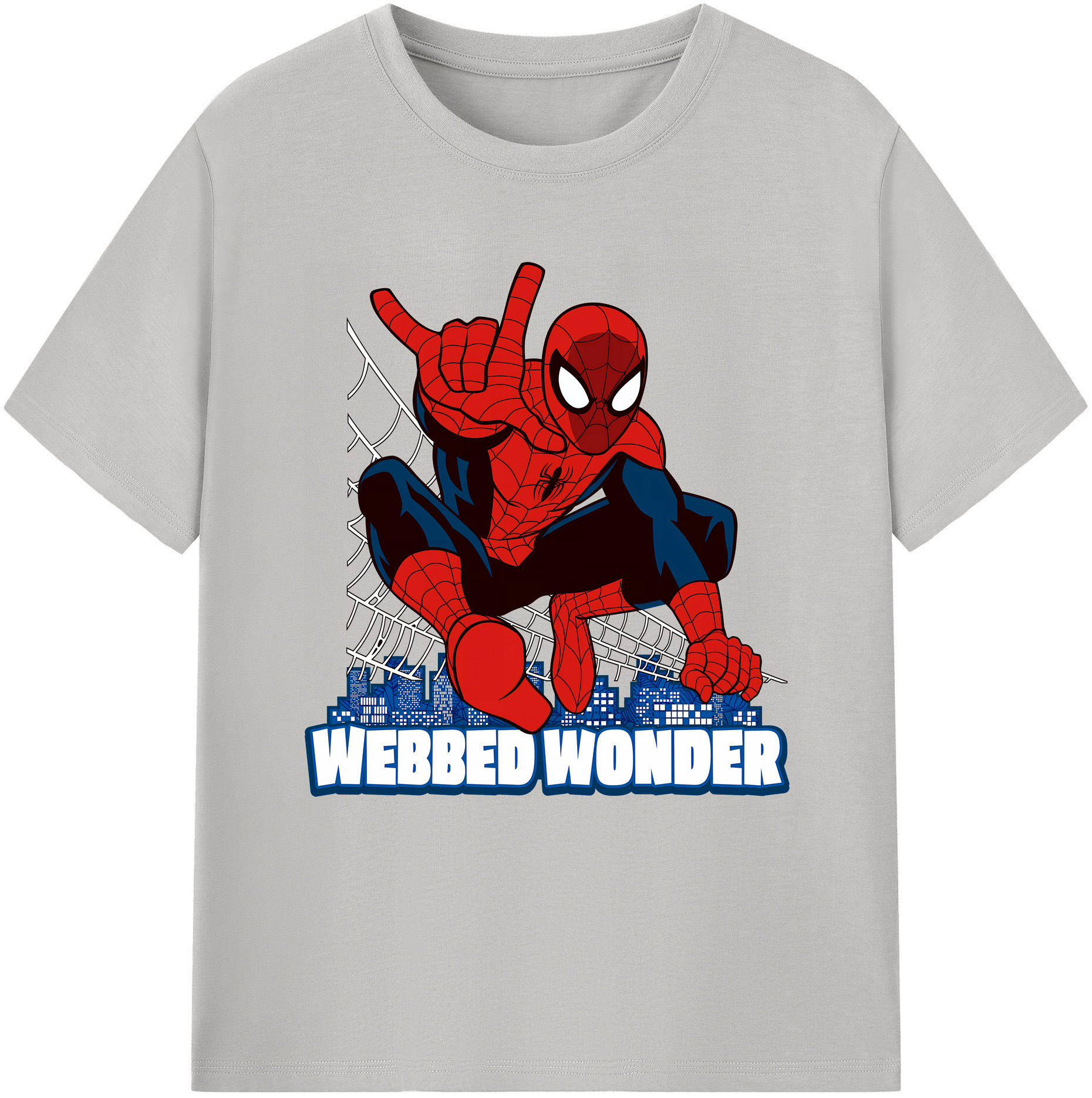 （画像用） Spider Man スパイダーマン 綿100％半袖Tシャツ（フロントプリント）