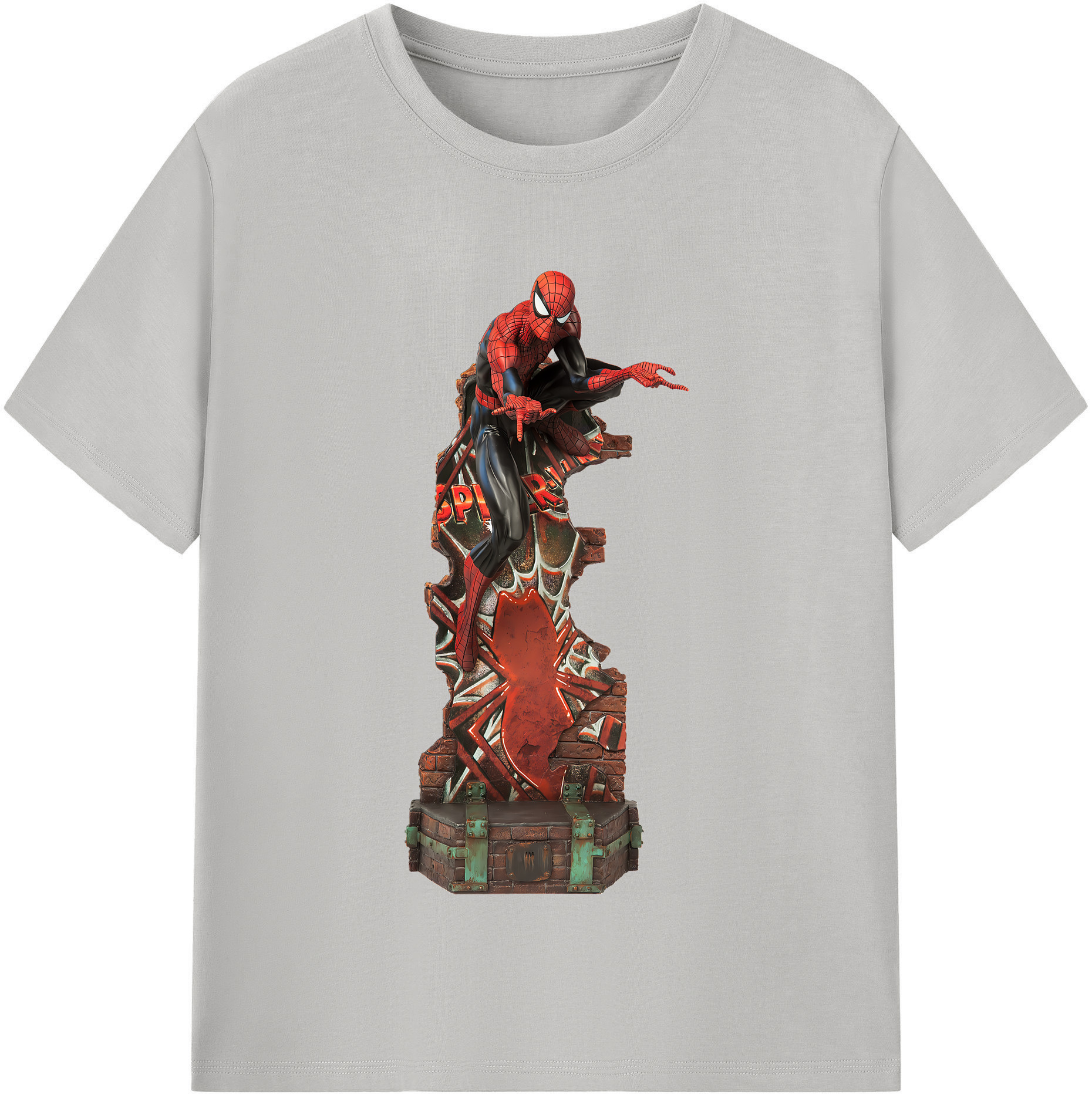 （画像用） Spider Man スパイダーマン 綿100％半袖Tシャツ（フロントプリント）