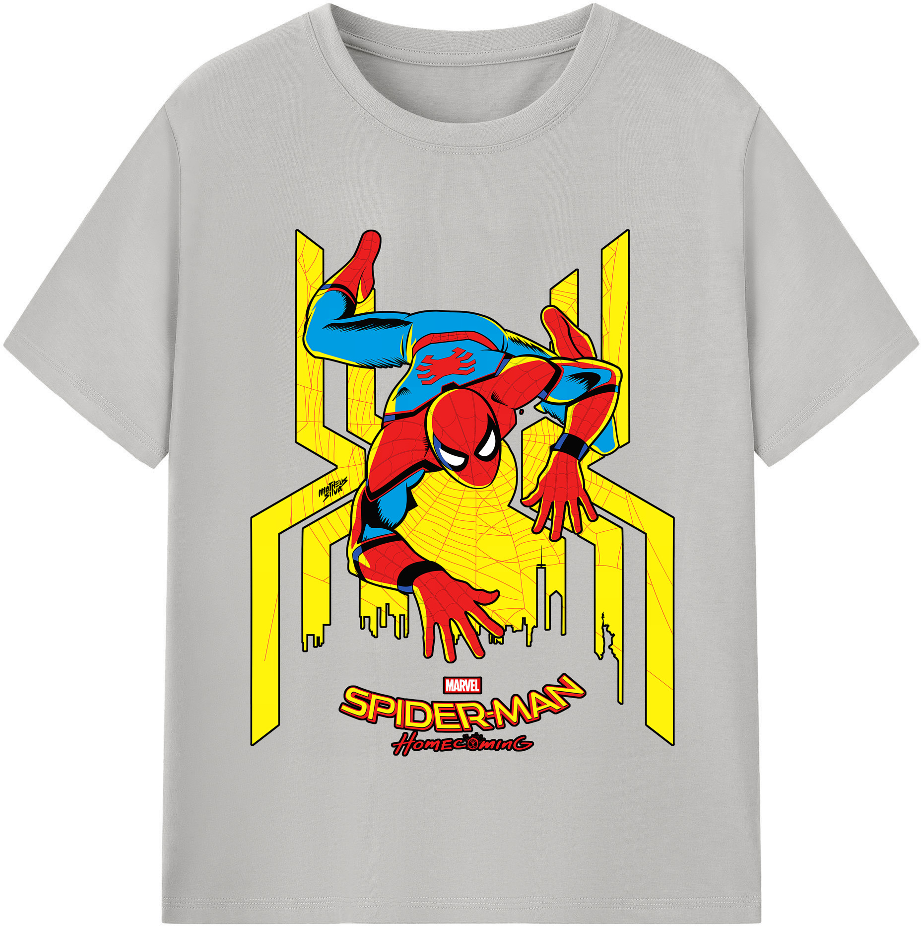 （画像用） Spider Man スパイダーマン 綿100％半袖Tシャツ（フロントプリント）