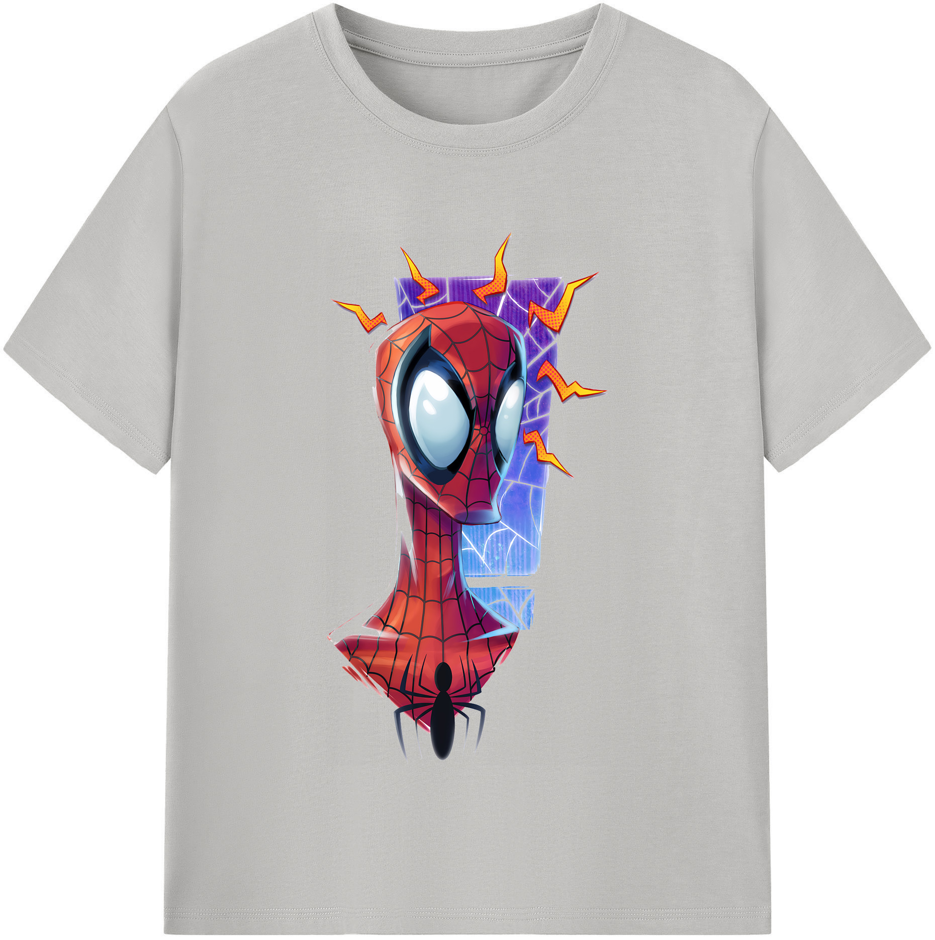 （画像用） Spider Man スパイダーマン 綿100％半袖Tシャツ（フロントプリント）