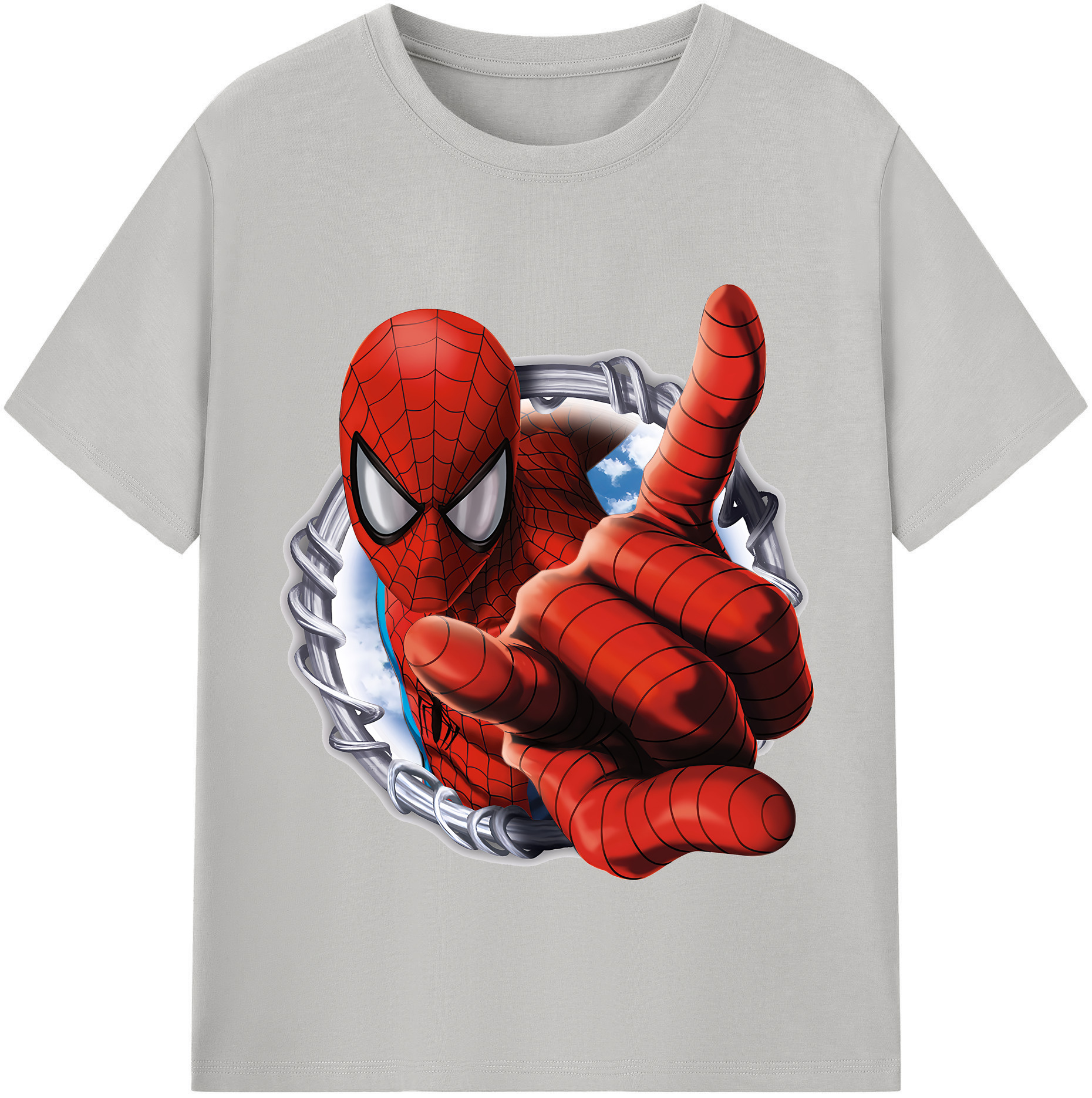 （画像用） Spider Man スパイダーマン 綿100％半袖Tシャツ（フロントプリント）