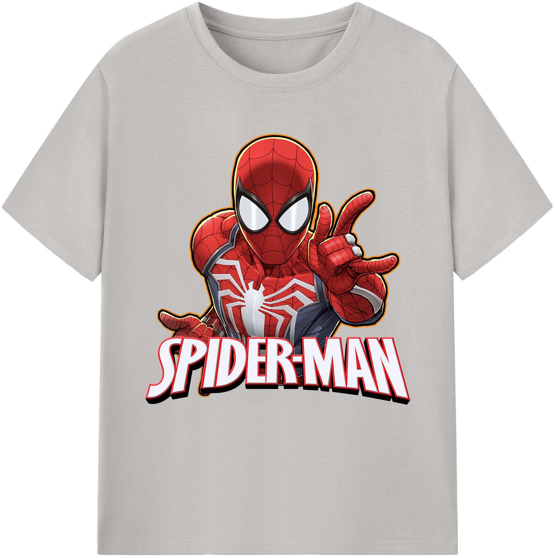 （画像用） Spider Man スパイダーマン 綿100％半袖Tシャツ（フロントプリント）