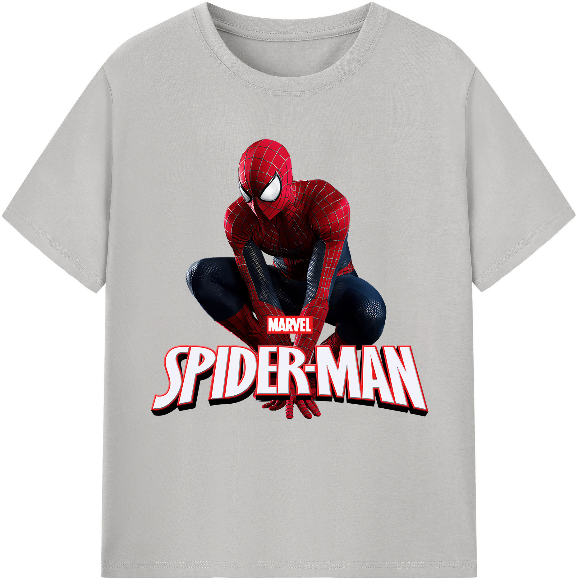 （画像用） Spider Man スパイダーマン 綿100％半袖Tシャツ（フロントプリント）