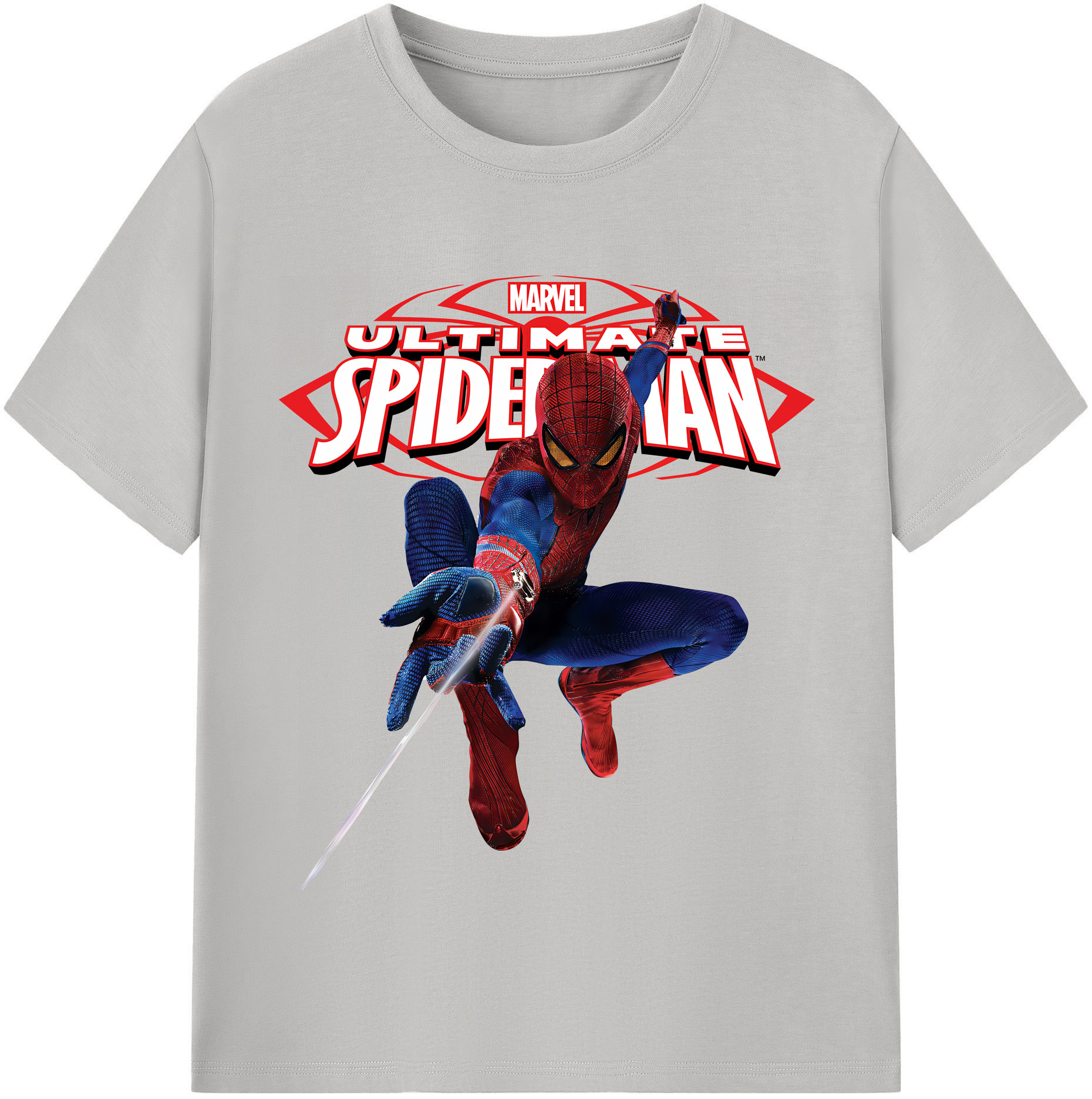 （画像用） Spider Man スパイダーマン 綿100％半袖Tシャツ（フロントプリント）
