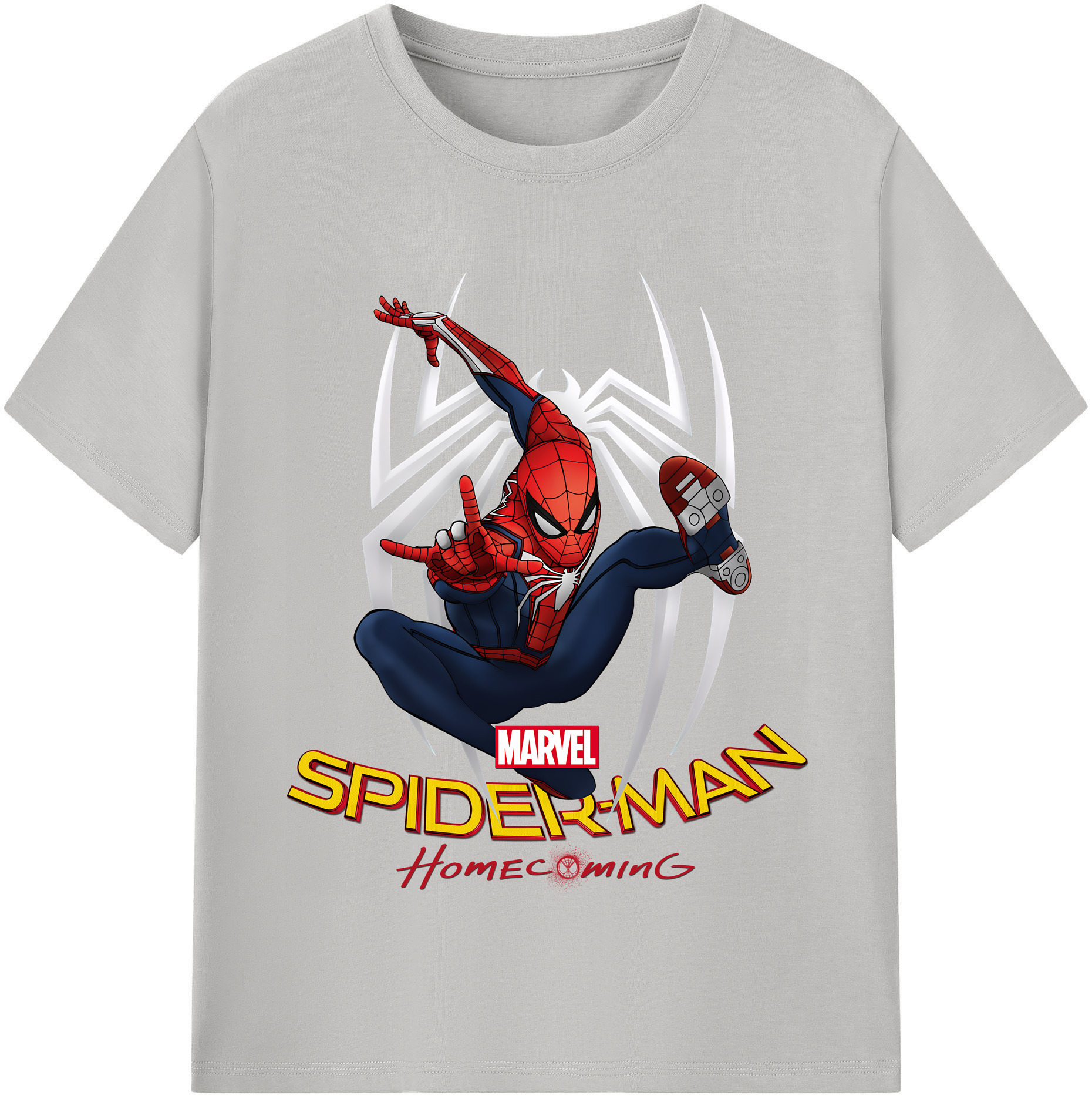 （画像用） Spider Man スパイダーマン 綿100％半袖Tシャツ（フロントプリント）