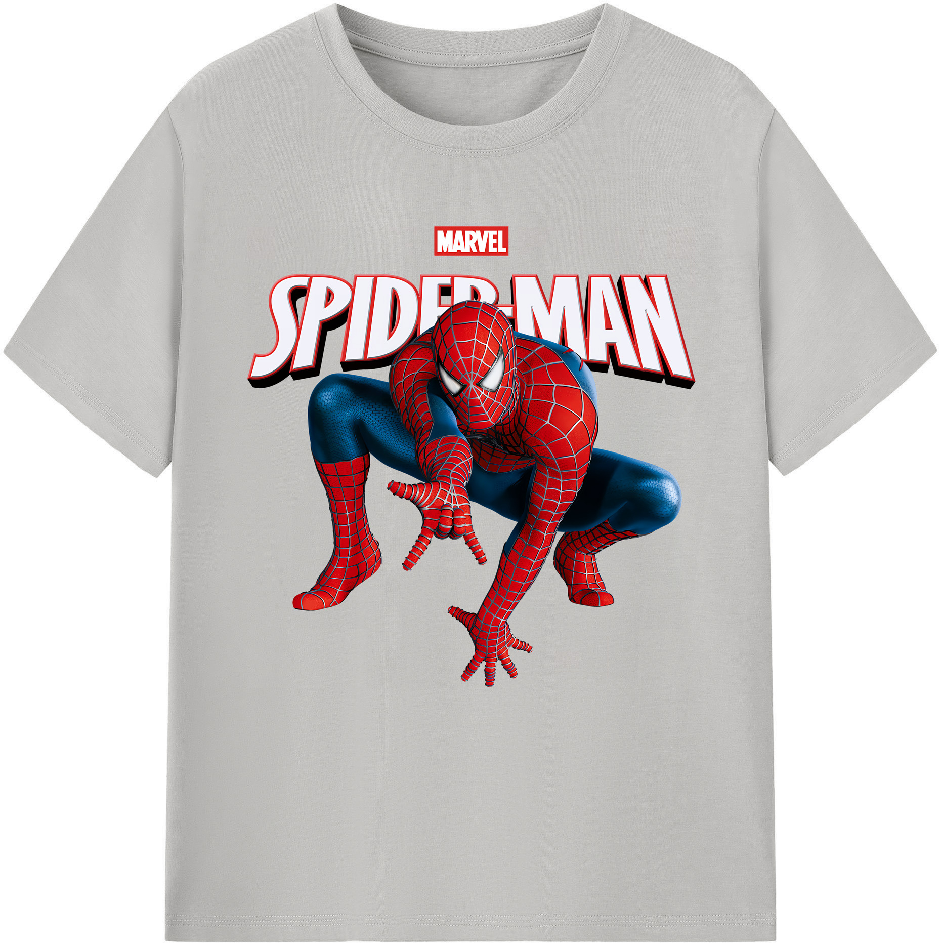 （画像用） Spider Man スパイダーマン 綿100％半袖Tシャツ（フロントプリント）