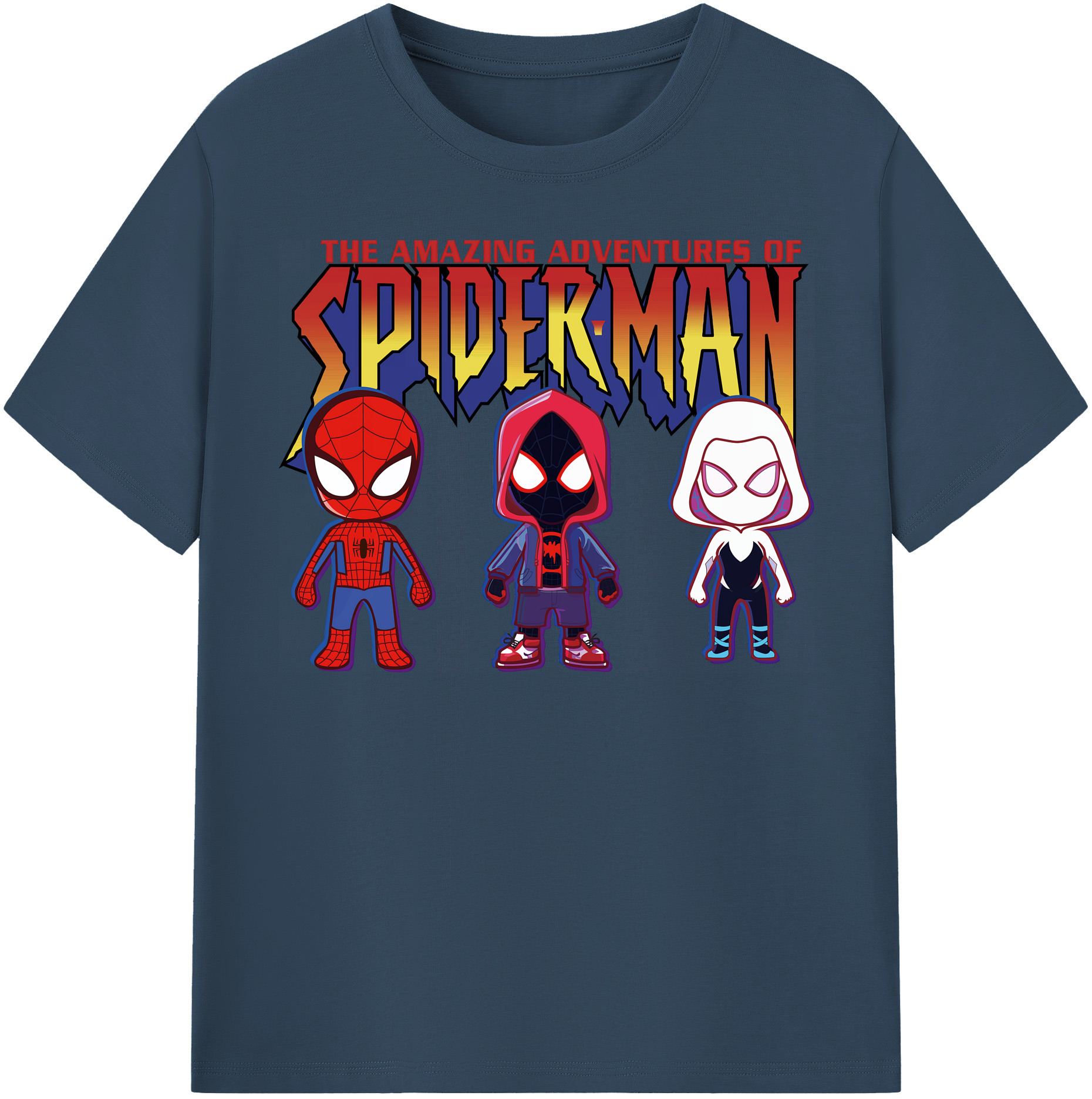 （画像用） Spider Man スパイダーマン 綿100％半袖Tシャツ（フロントプリント）