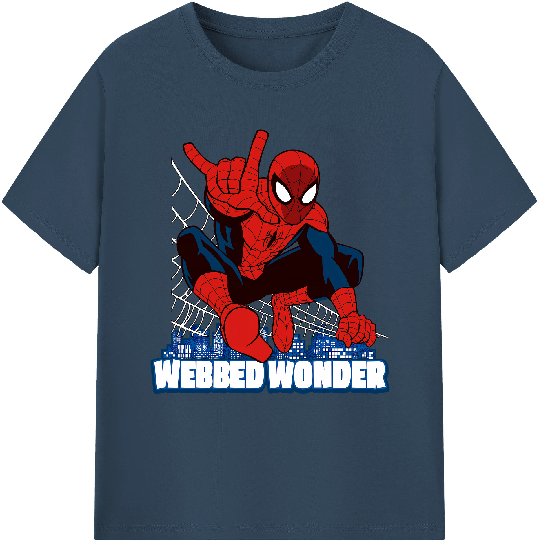 （画像用） Spider Man スパイダーマン 綿100％半袖Tシャツ（フロントプリント）