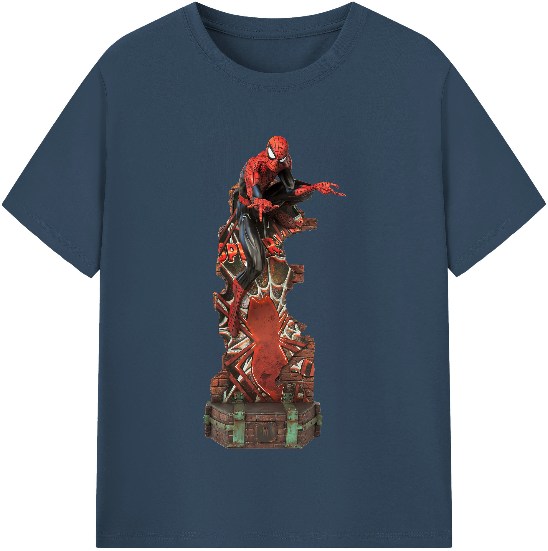（画像用） Spider Man スパイダーマン 綿100％半袖Tシャツ（フロントプリント）