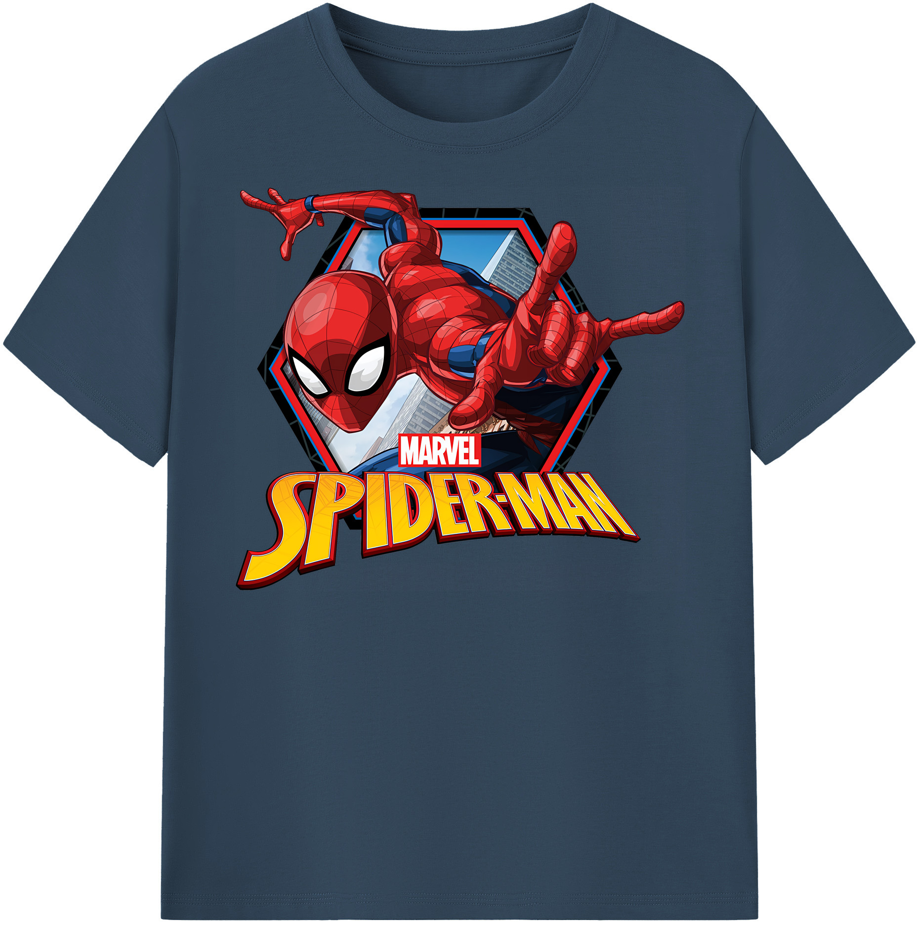 （画像用） Spider Man スパイダーマン 綿100％半袖Tシャツ（フロントプリント）