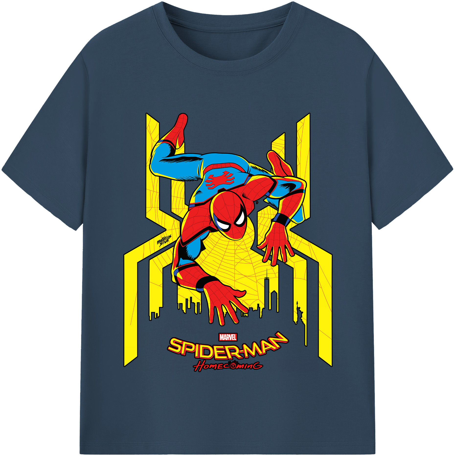 （画像用） Spider Man スパイダーマン 綿100％半袖Tシャツ（フロントプリント）