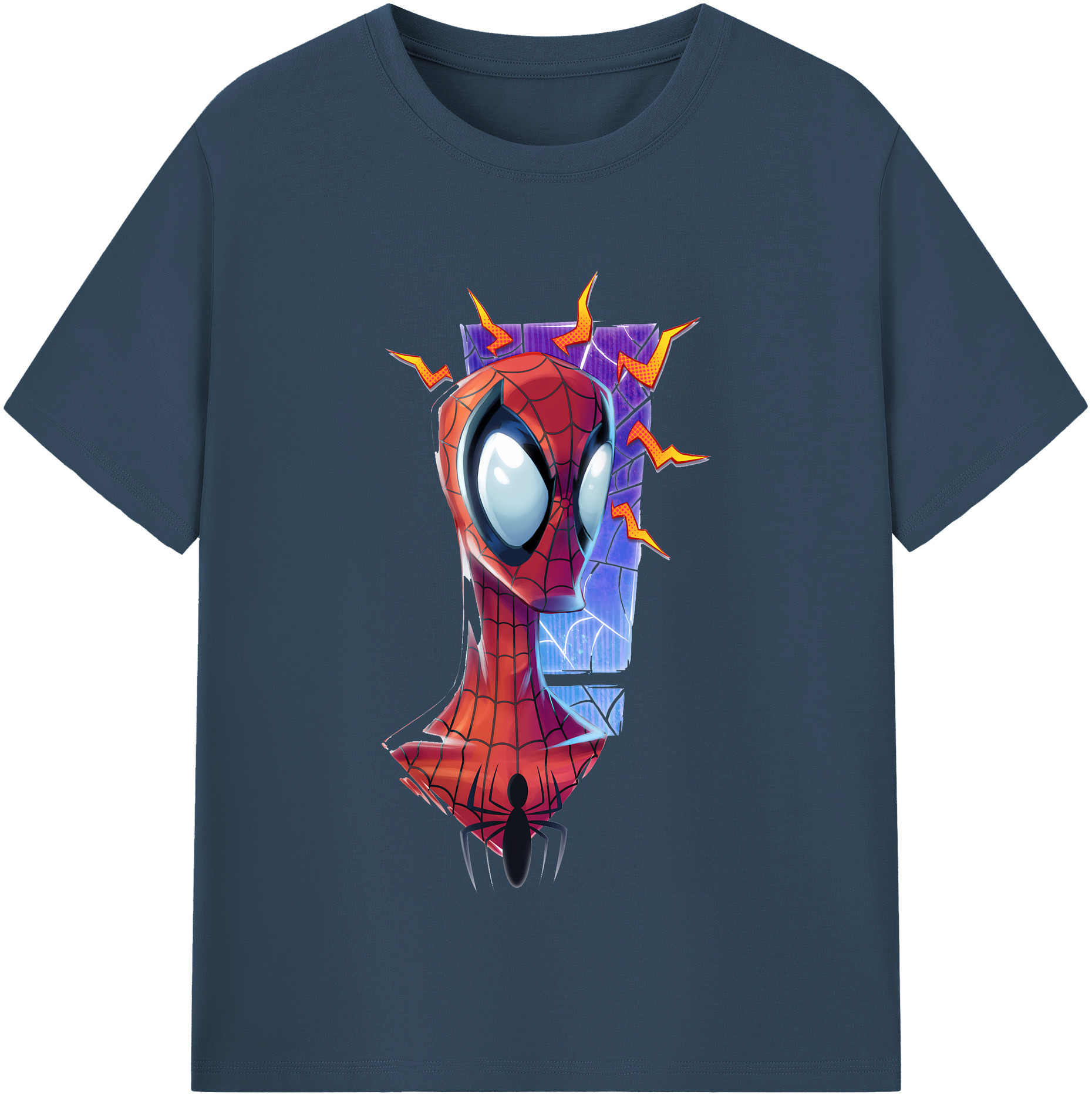 （画像用） Spider Man スパイダーマン 綿100％半袖Tシャツ（フロントプリント）
