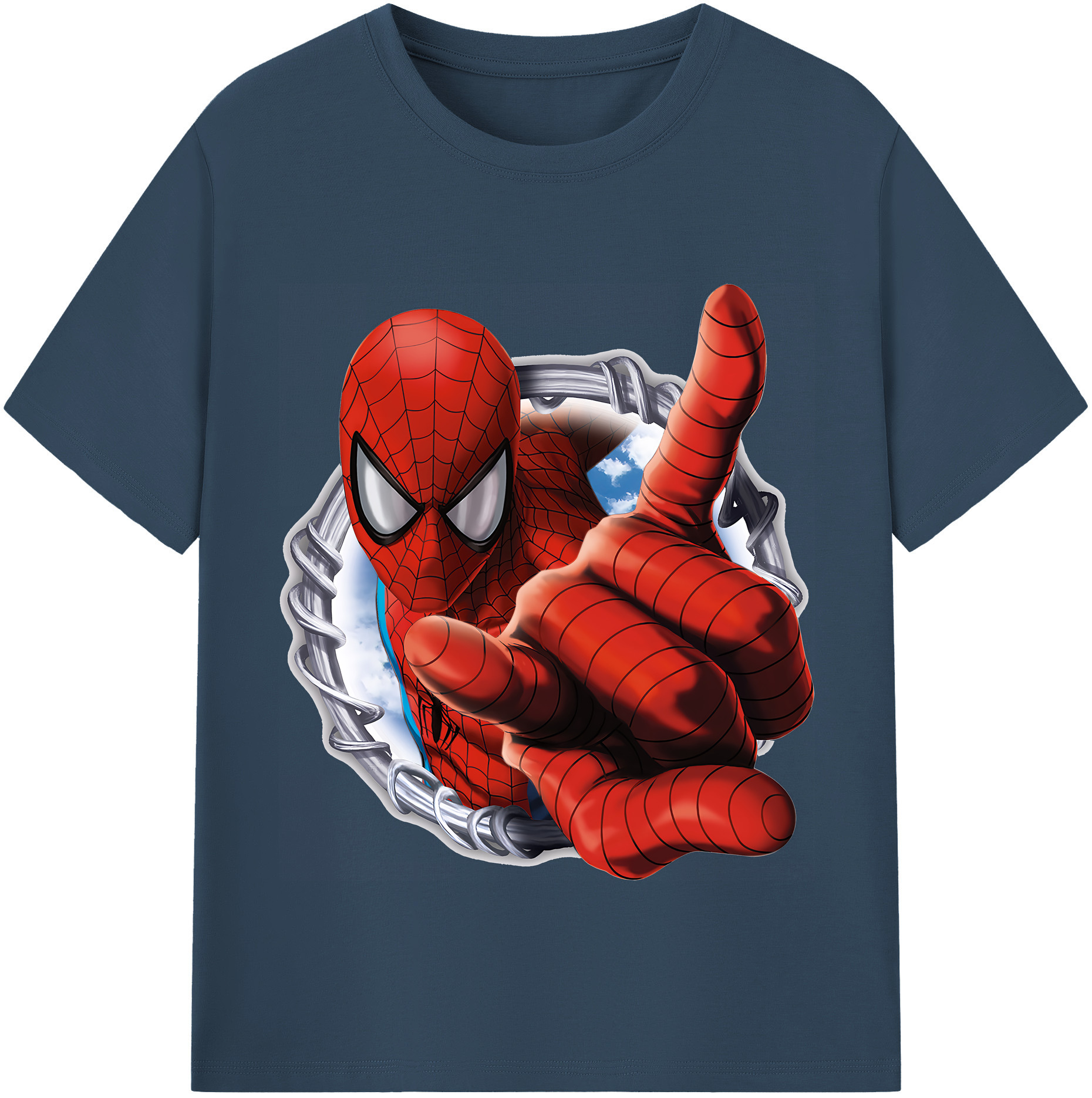 （画像用） Spider Man スパイダーマン 綿100％半袖Tシャツ（フロントプリント）