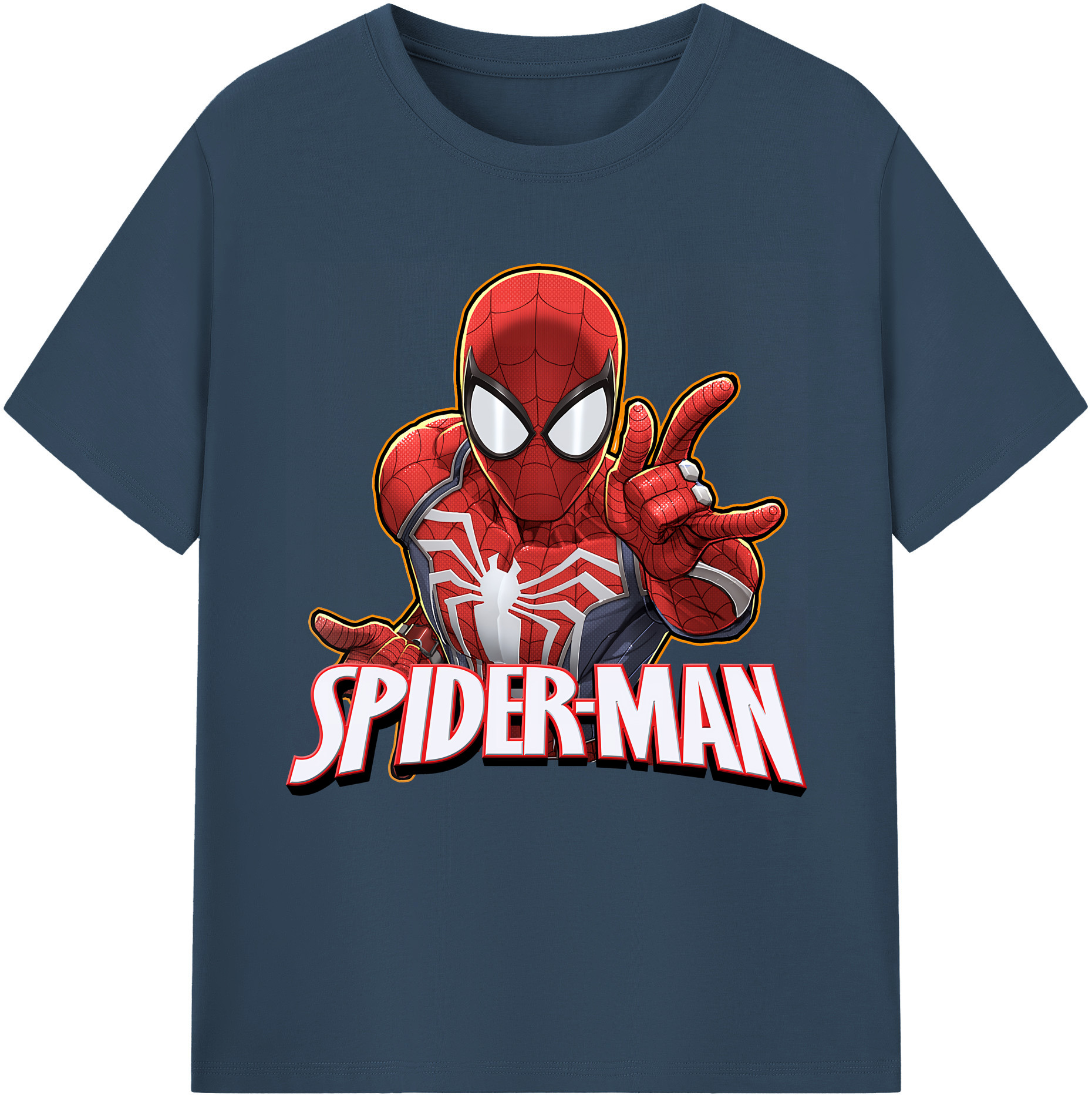 （画像用） Spider Man スパイダーマン 綿100％半袖Tシャツ（フロントプリント）