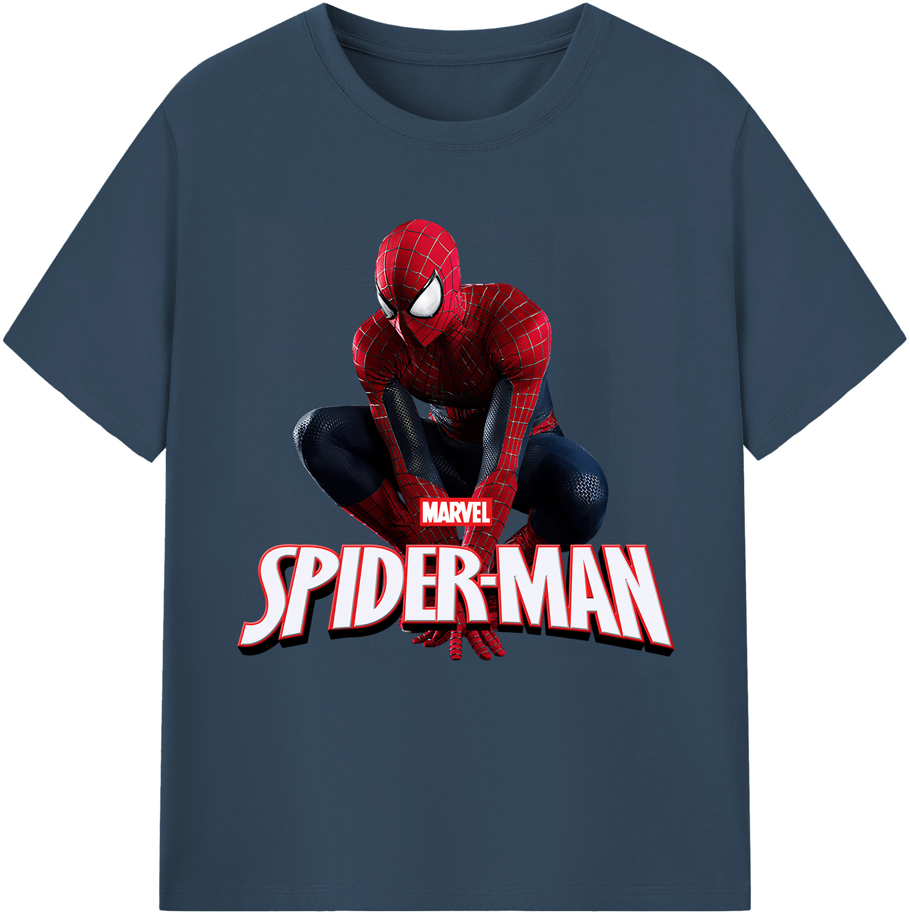 （画像用） Spider Man スパイダーマン 綿100％半袖Tシャツ（フロントプリント）
