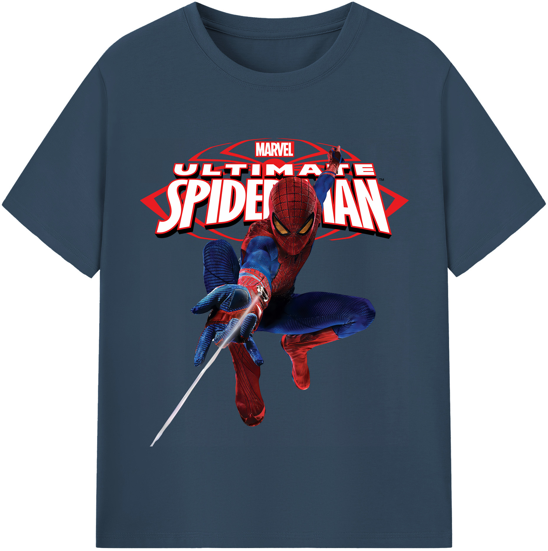 （画像用） Spider Man スパイダーマン 綿100％半袖Tシャツ（フロントプリント）