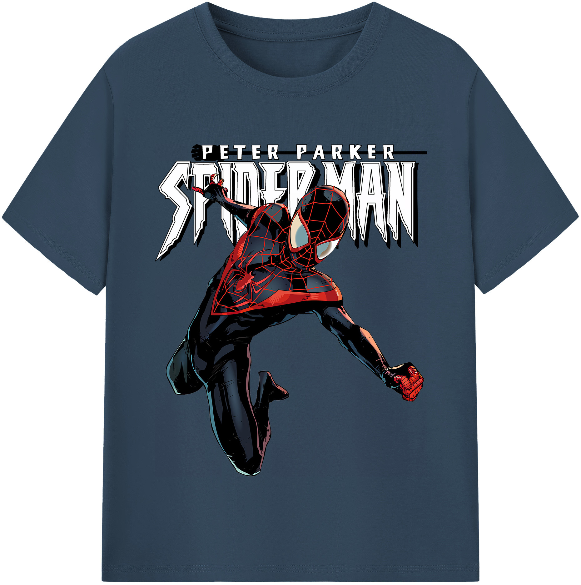 （画像用） Spider Man スパイダーマン 綿100％半袖Tシャツ（フロントプリント）