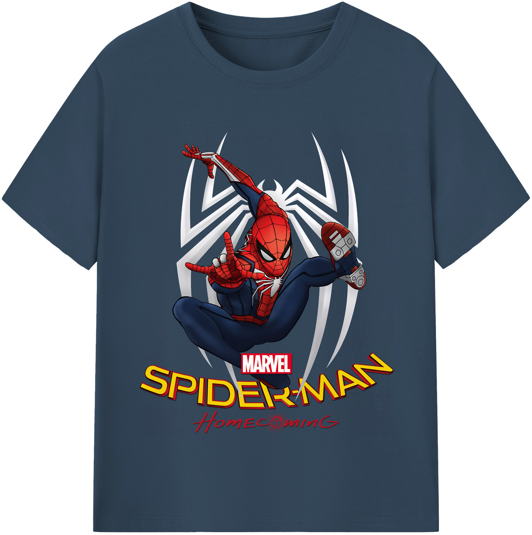 （画像用） Spider Man スパイダーマン 綿100％半袖Tシャツ（フロントプリント）