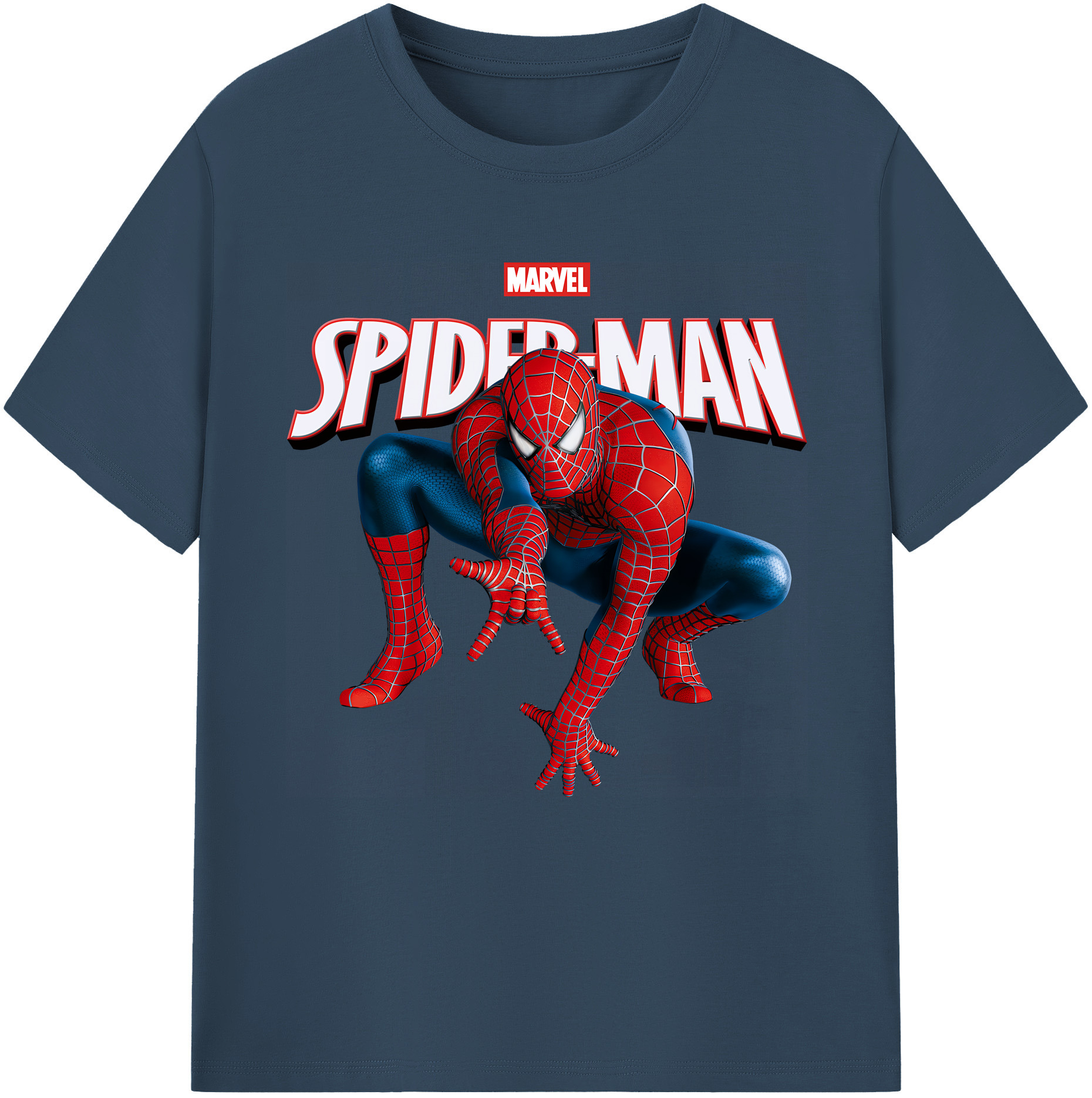 （画像用） Spider Man スパイダーマン 綿100％半袖Tシャツ（フロントプリント）