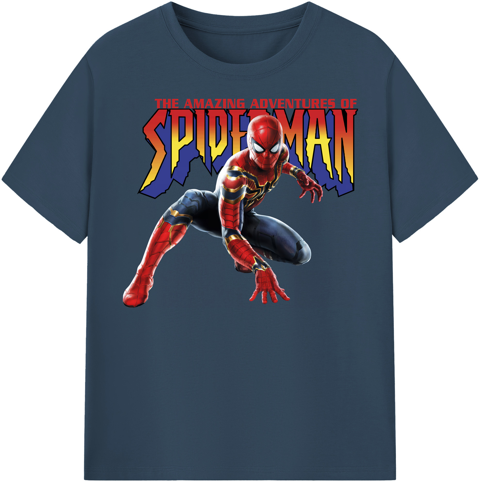 Spider Man スパイダーマン 綿100％半袖Tシャツ（フロントプリント）