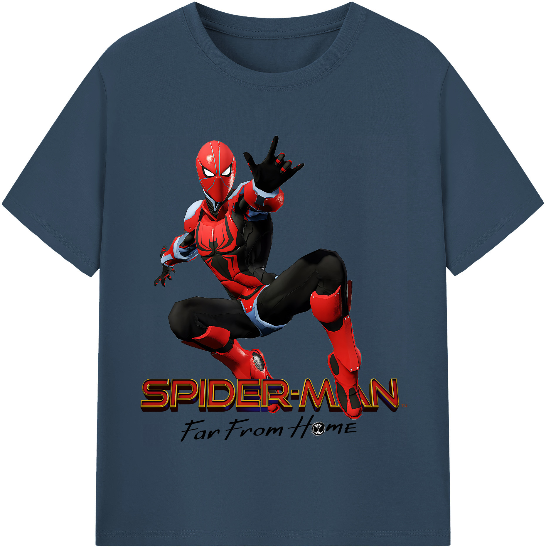 （画像用） Spider Man スパイダーマン 綿100％半袖Tシャツ（フロントプリント）