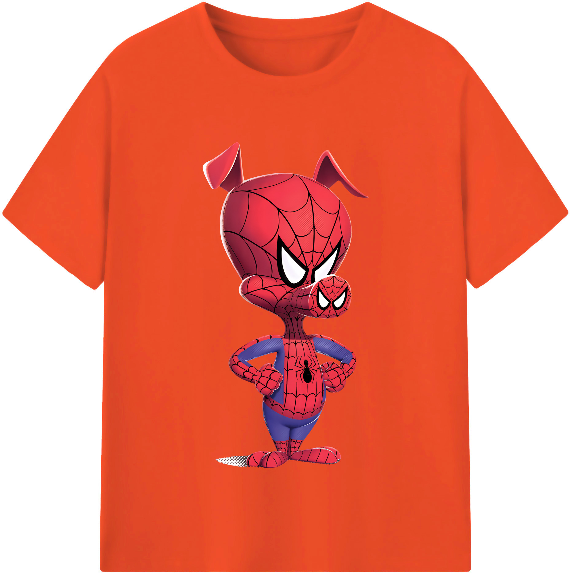（画像用） Spider Man スパイダーマン 綿100％半袖Tシャツ（フロントプリント）