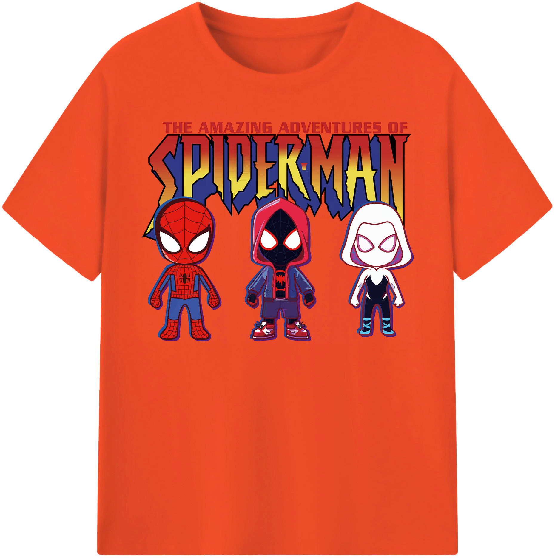 （画像用） Spider Man スパイダーマン 綿100％半袖Tシャツ（フロントプリント）