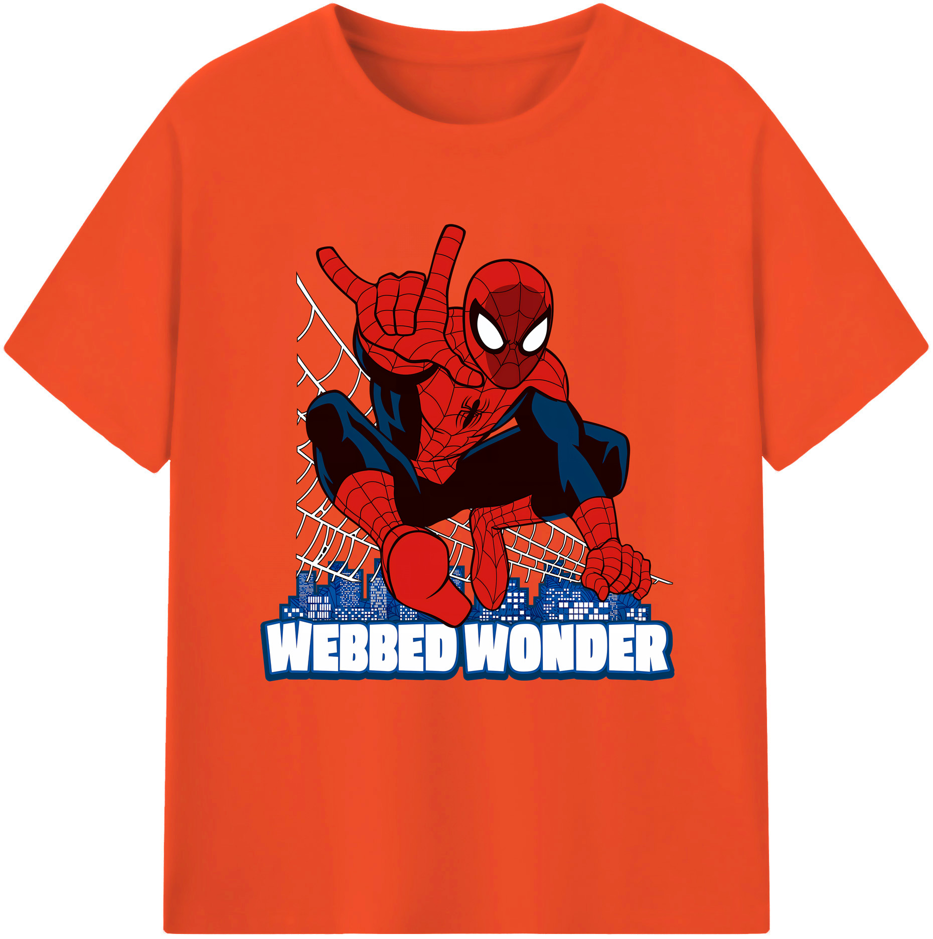 （画像用） Spider Man スパイダーマン 綿100％半袖Tシャツ（フロントプリント）