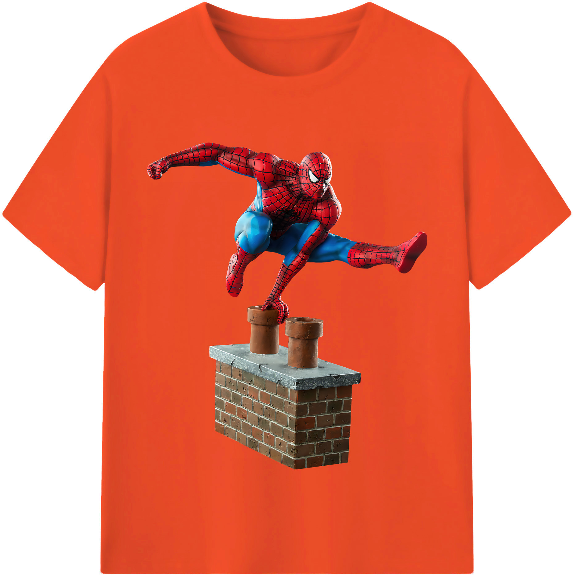 （画像用） Spider Man スパイダーマン 綿100％半袖Tシャツ（フロントプリント）