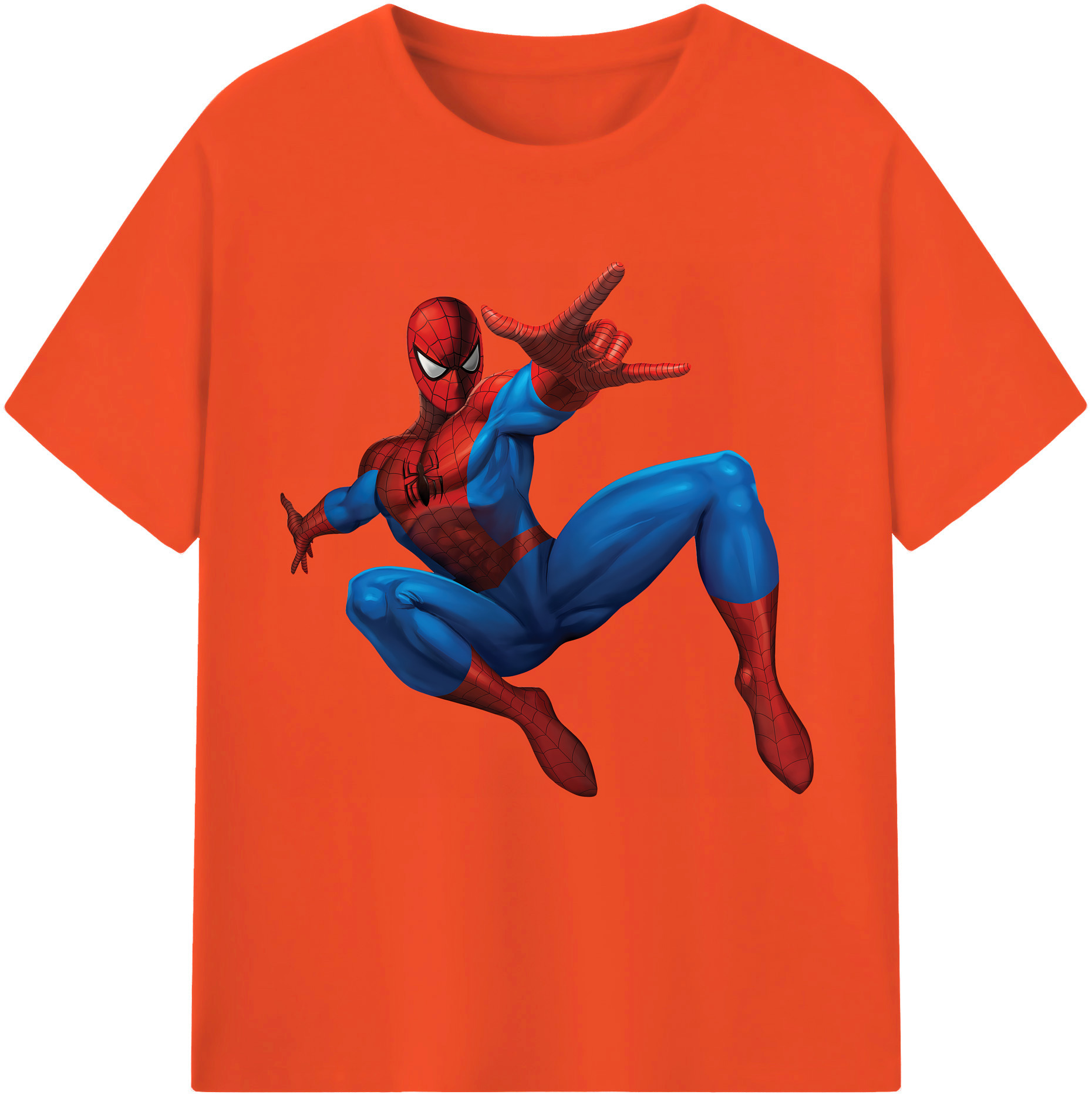 （画像用） Spider Man スパイダーマン 綿100％半袖Tシャツ（フロントプリント）