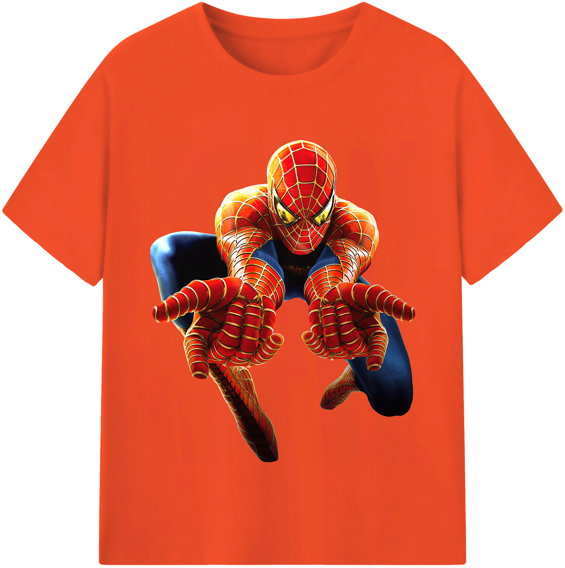 （画像用） Spider Man スパイダーマン 綿100％半袖Tシャツ（フロントプリント）