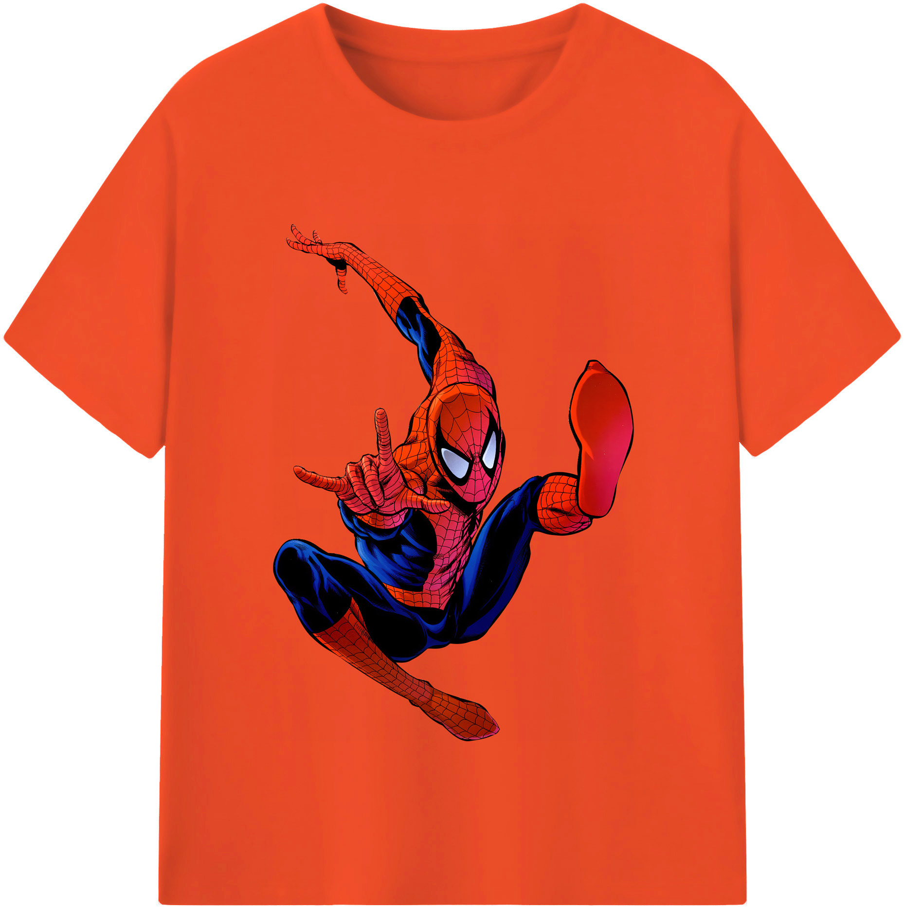 （画像用） Spider Man スパイダーマン 綿100％半袖Tシャツ（フロントプリント）