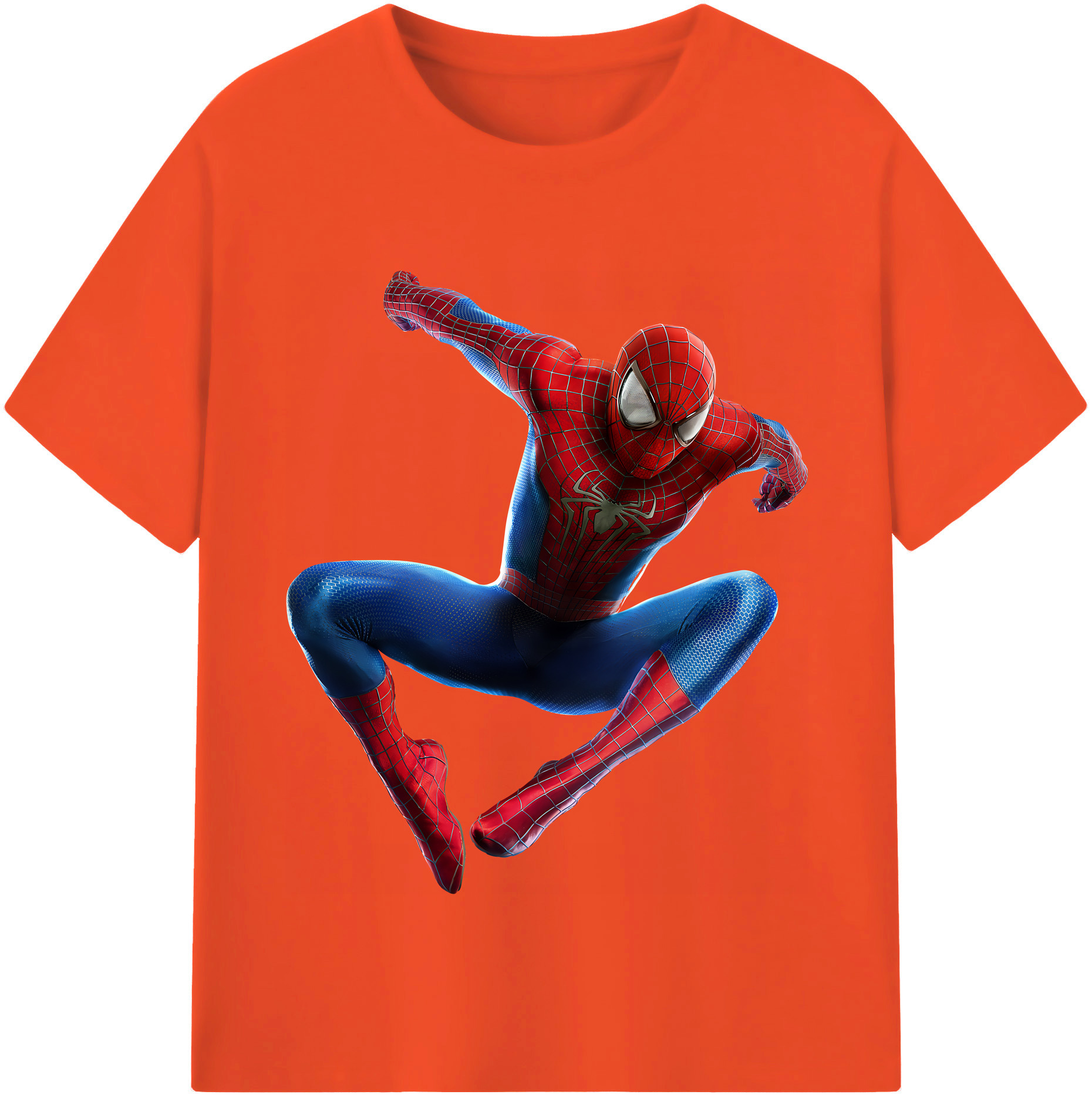 （画像用） Spider Man スパイダーマン 綿100％半袖Tシャツ（フロントプリント）