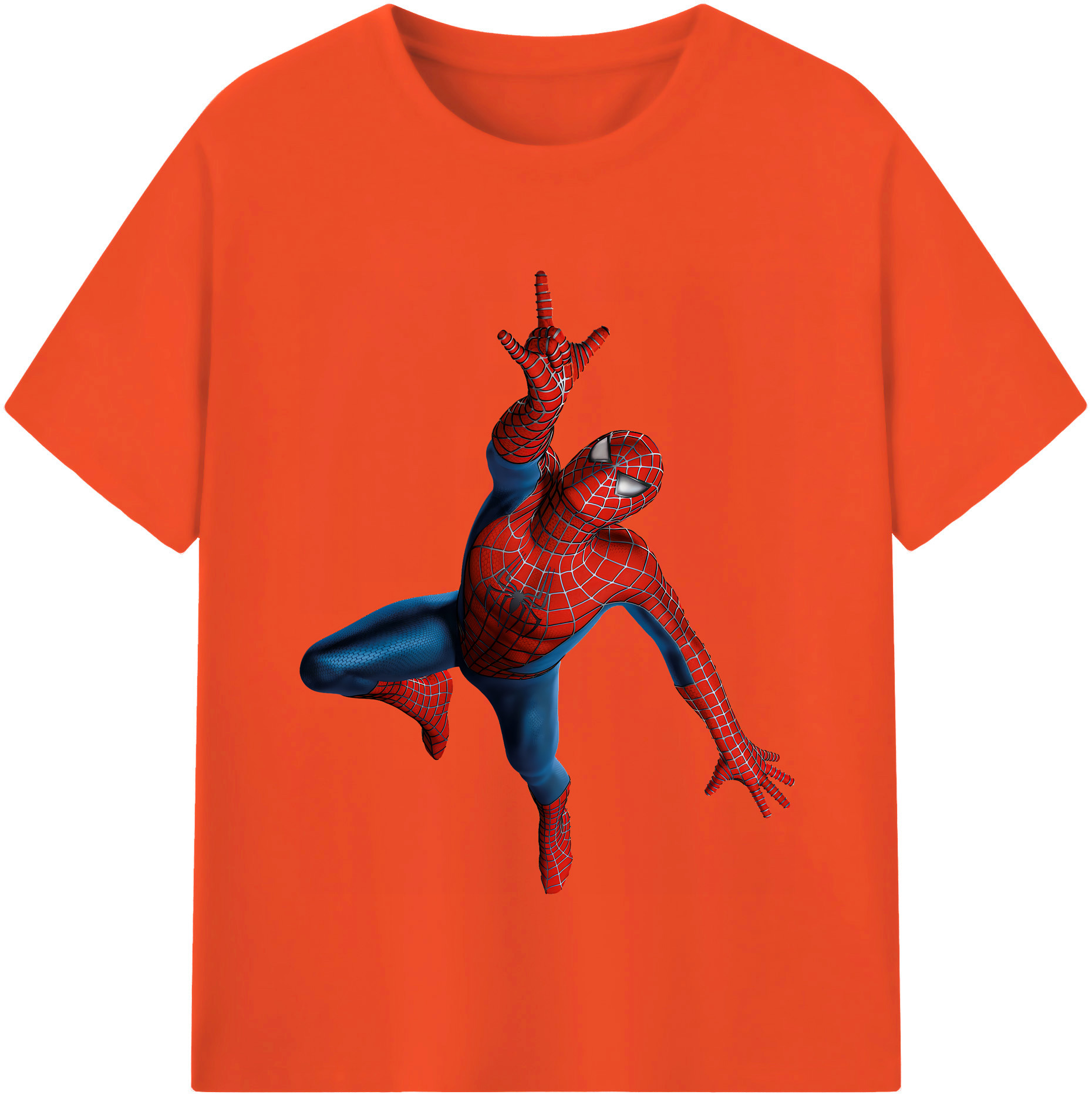 （画像用） Spider Man スパイダーマン 綿100％半袖Tシャツ（フロントプリント）