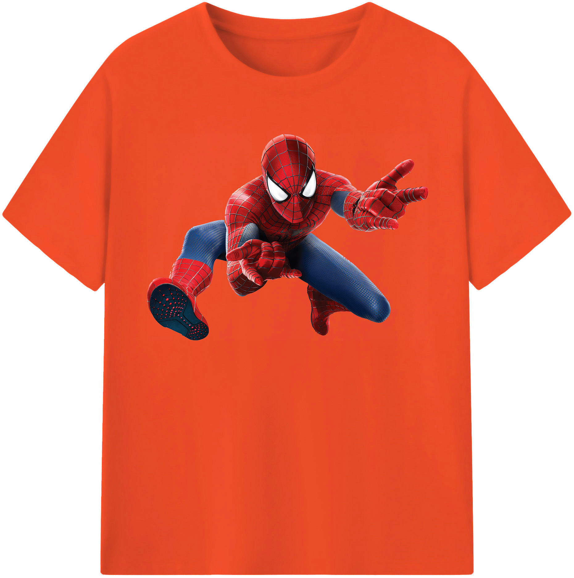 （画像用） Spider Man スパイダーマン 綿100％半袖Tシャツ（フロントプリント）