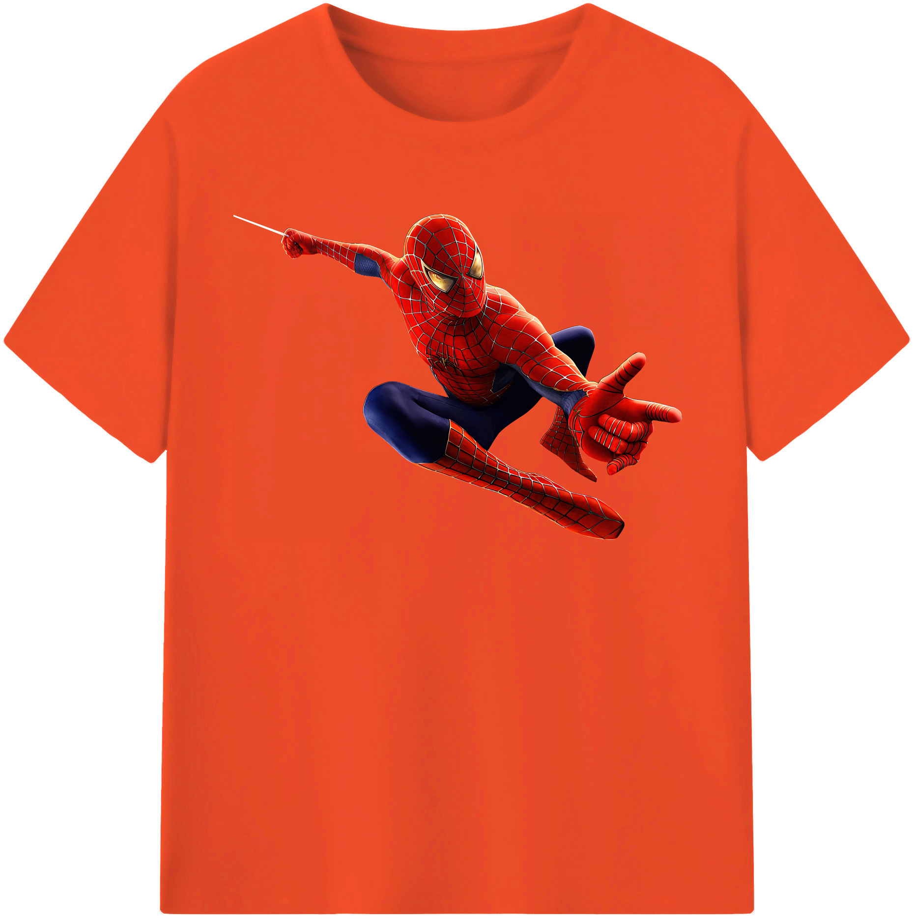 （画像用） Spider Man スパイダーマン 綿100％半袖Tシャツ（フロントプリント）