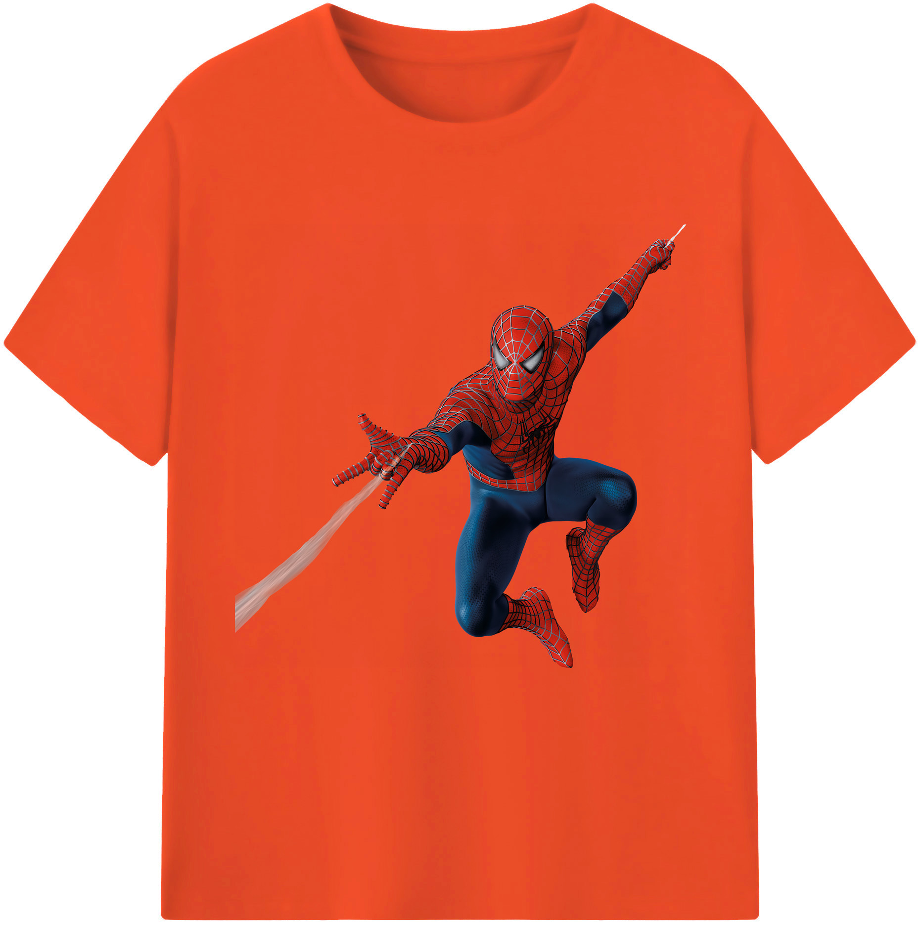 （画像用） Spider Man スパイダーマン 綿100％半袖Tシャツ（フロントプリント）