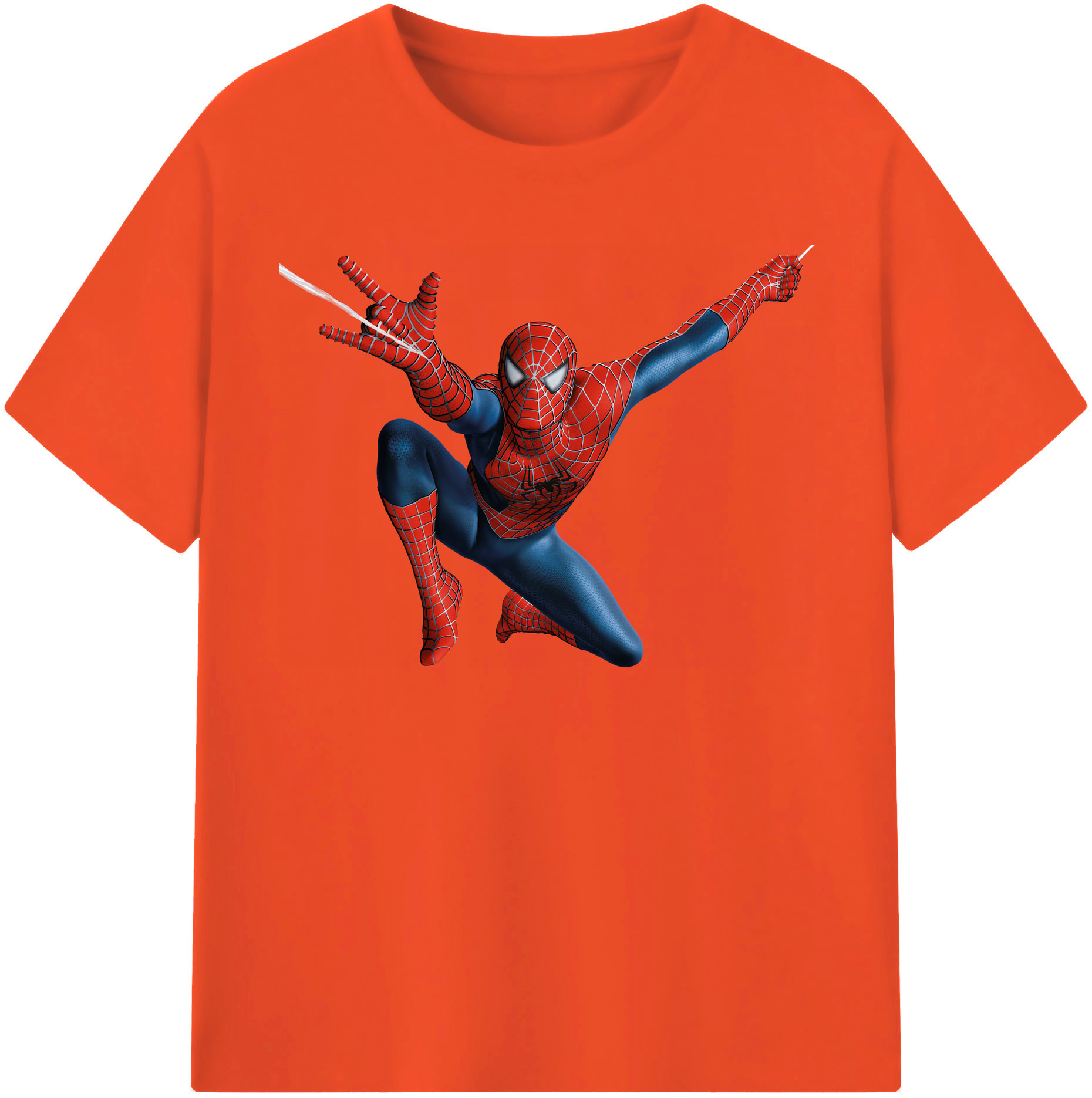 （画像用） Spider Man スパイダーマン 綿100％半袖Tシャツ（フロントプリント）
