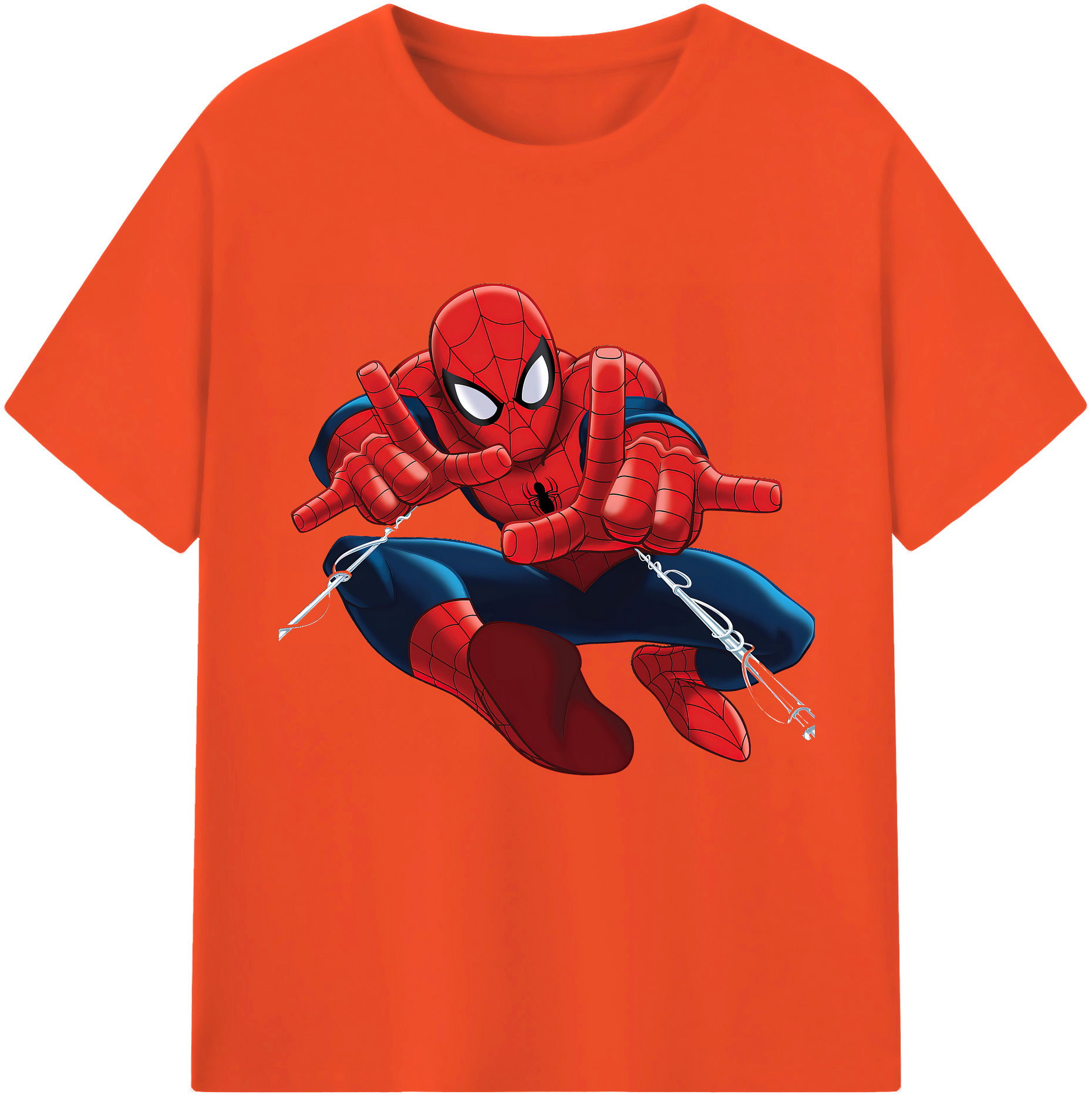 （画像用） Spider Man スパイダーマン 綿100％半袖Tシャツ（フロントプリント）