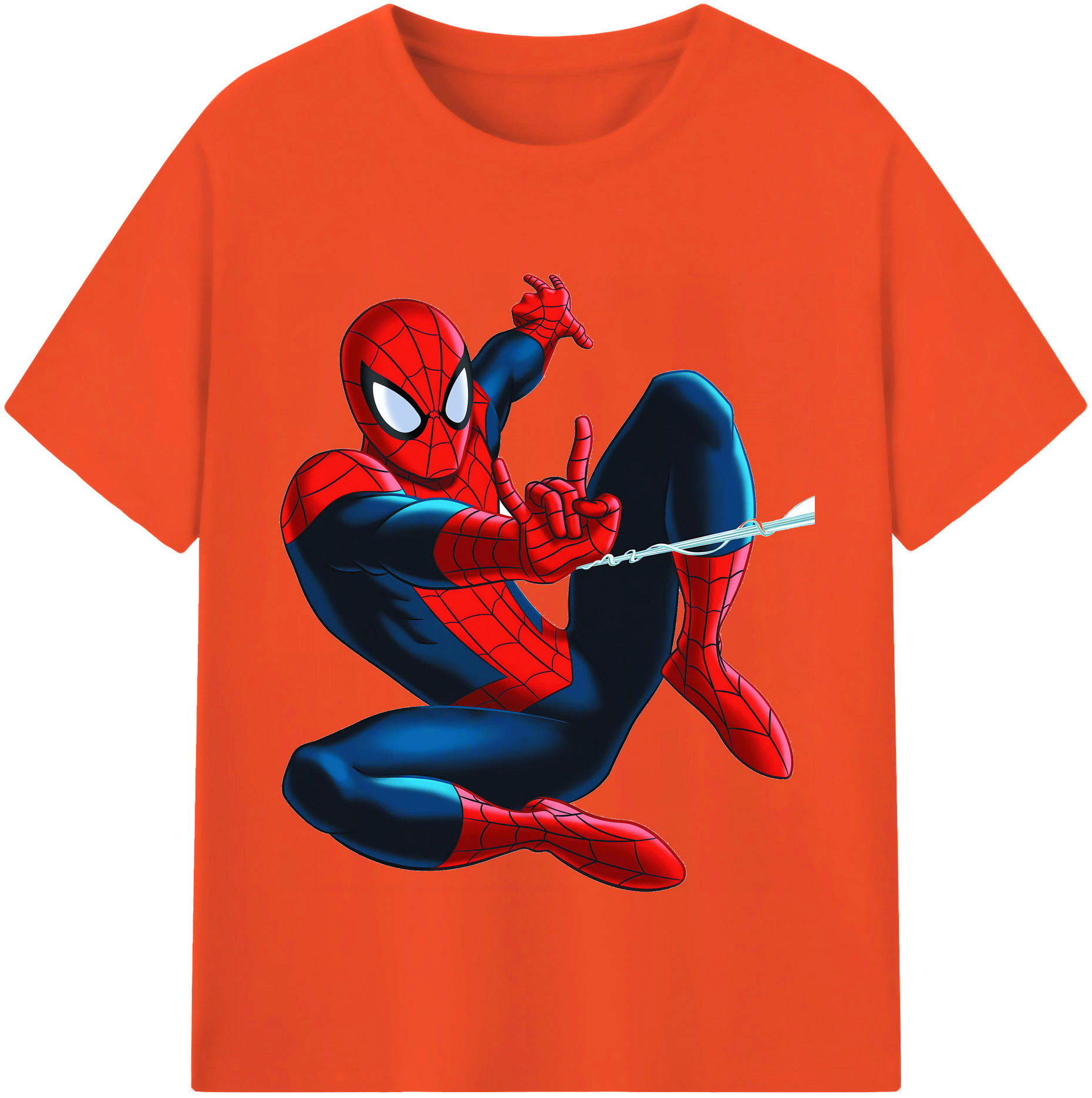 （画像用） Spider Man スパイダーマン 綿100％半袖Tシャツ（フロントプリント）