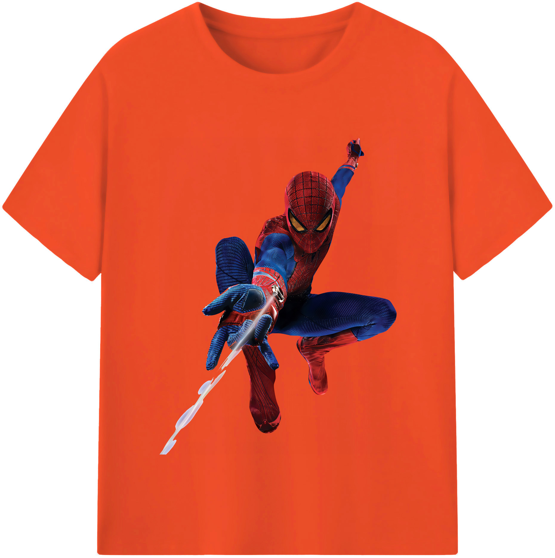 （画像用） Spider Man スパイダーマン 綿100％半袖Tシャツ（フロントプリント）