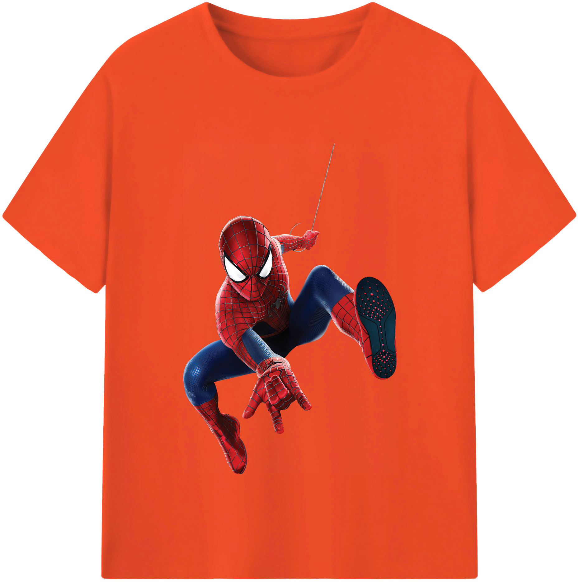 Spider Man スパイダーマン 綿100％半袖Tシャツ（フロントプリント）
