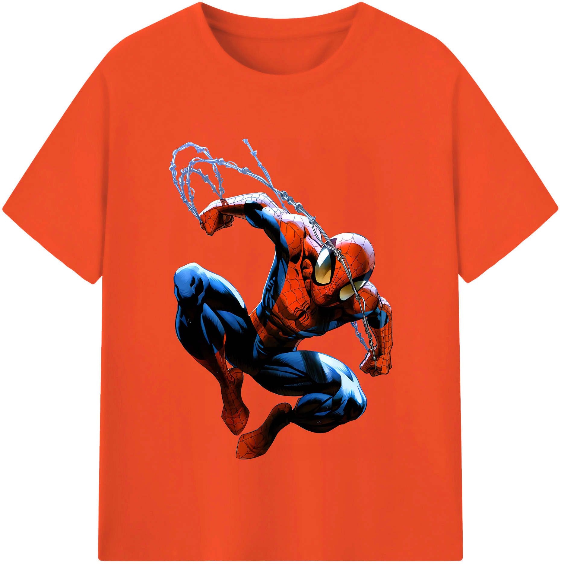 （画像用） Spider Man スパイダーマン 綿100％半袖Tシャツ（フロントプリント）