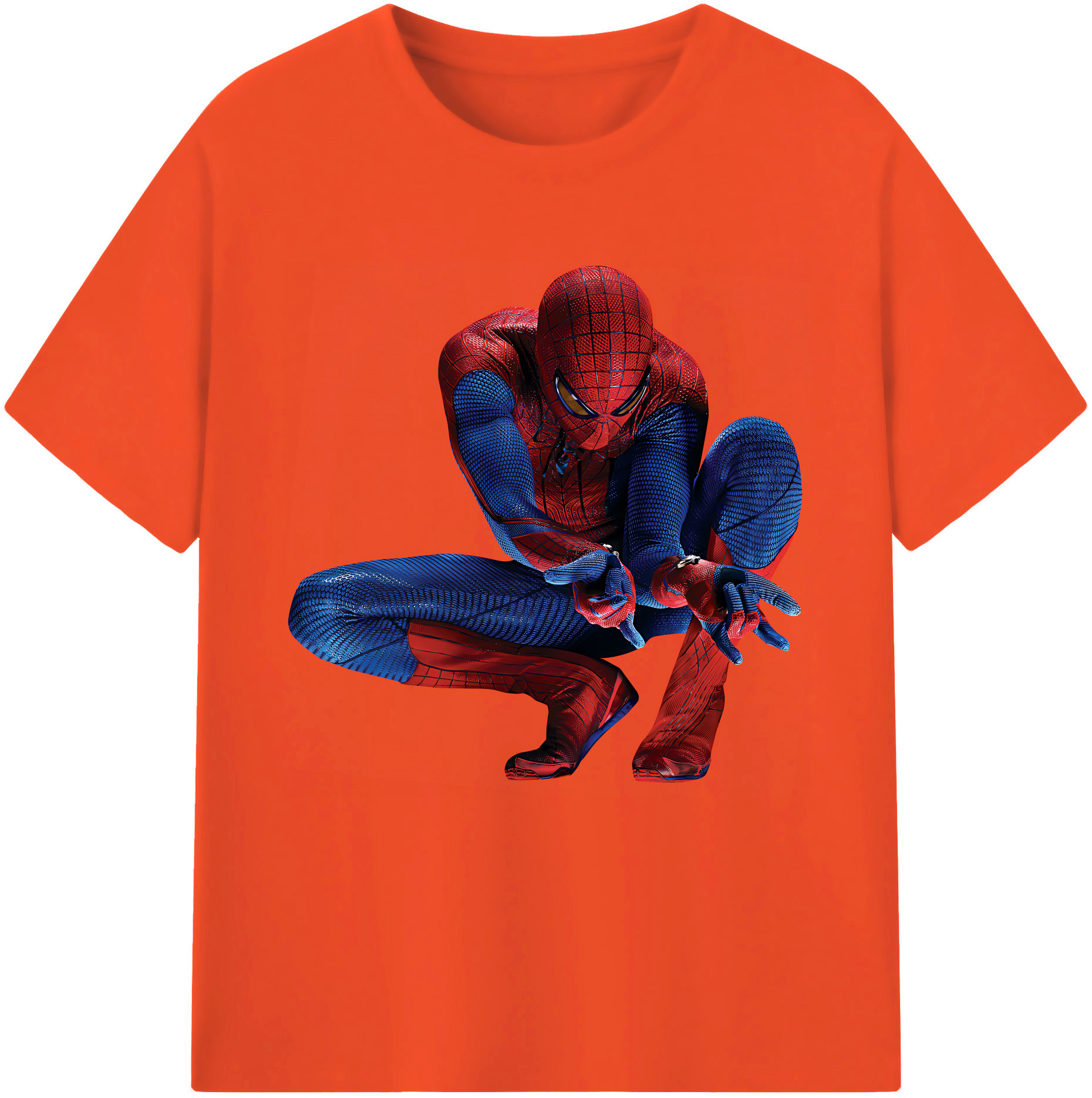 （画像用） Spider Man スパイダーマン 綿100％半袖Tシャツ（フロントプリント）