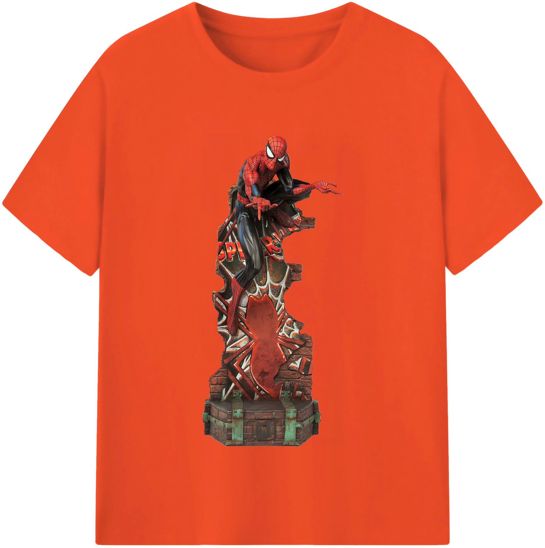 （画像用） Spider Man スパイダーマン 綿100％半袖Tシャツ（フロントプリント）